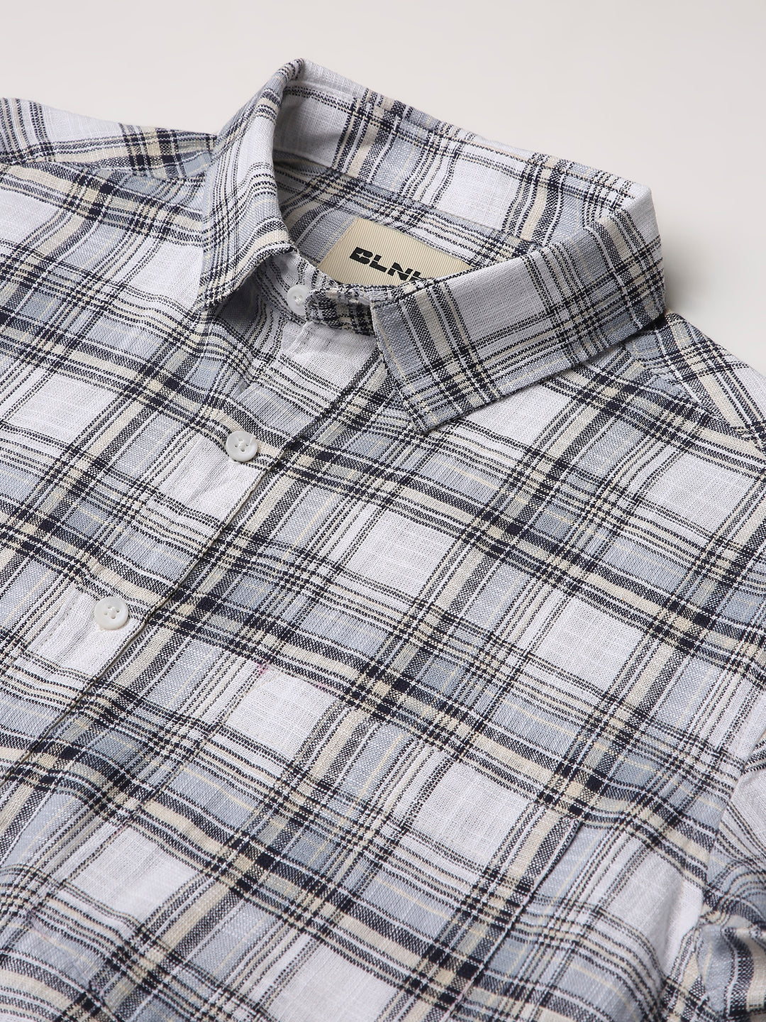 WHITE Checked Shirt Casual Style