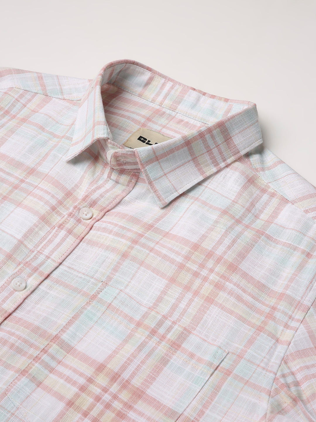 PEACH Classic Cotton Checkered Casual Shirt