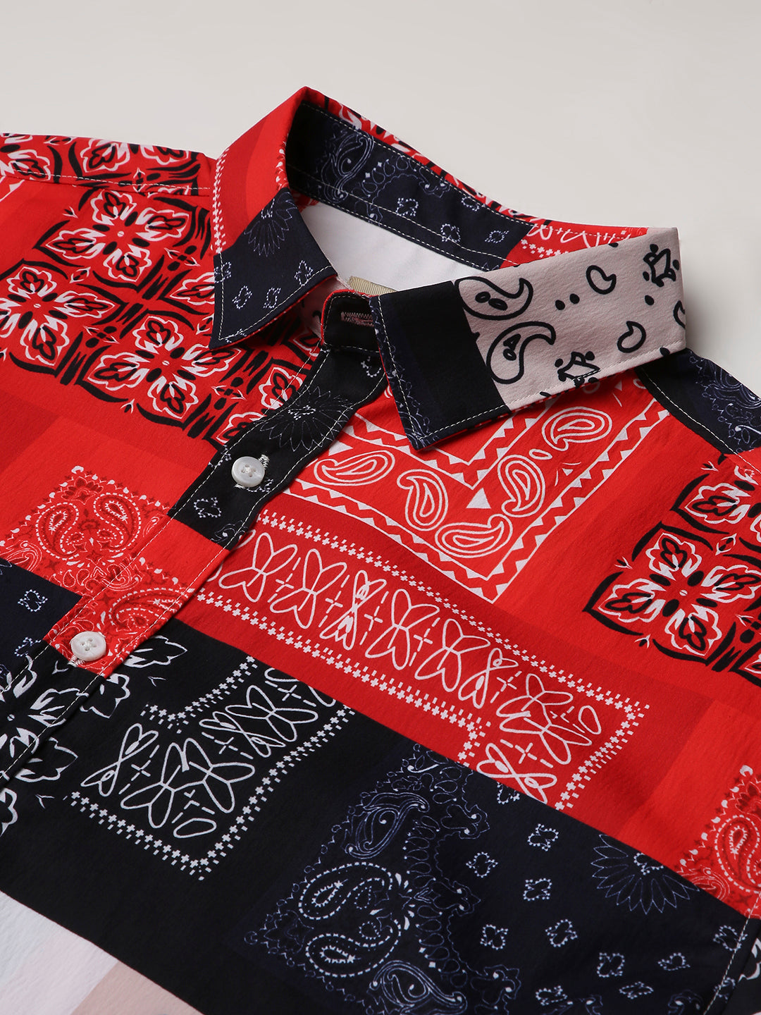 BANDANA Patch Printed Short Sleeve Casual Shirt