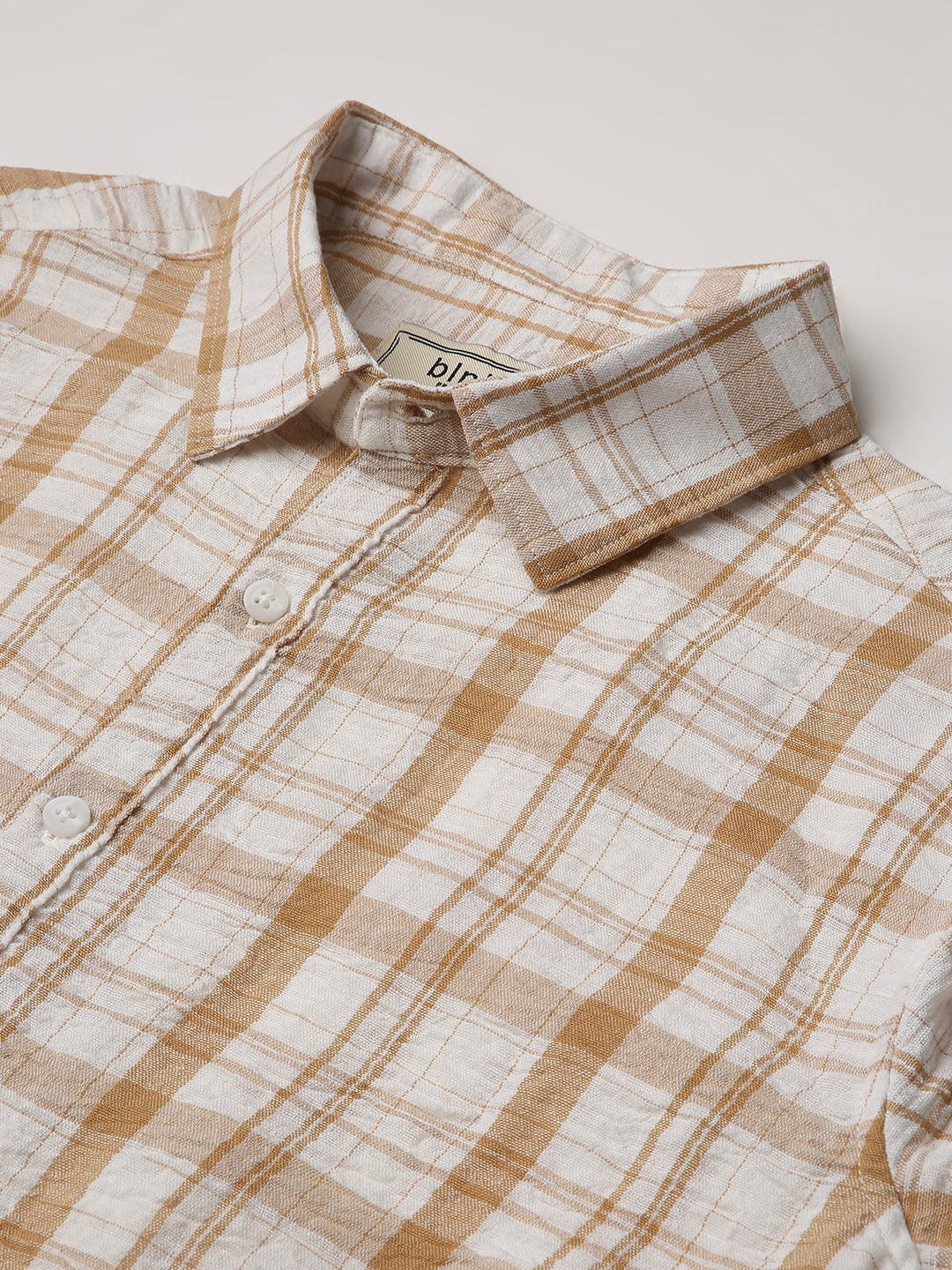 Mustard Checkered Casual Shirt