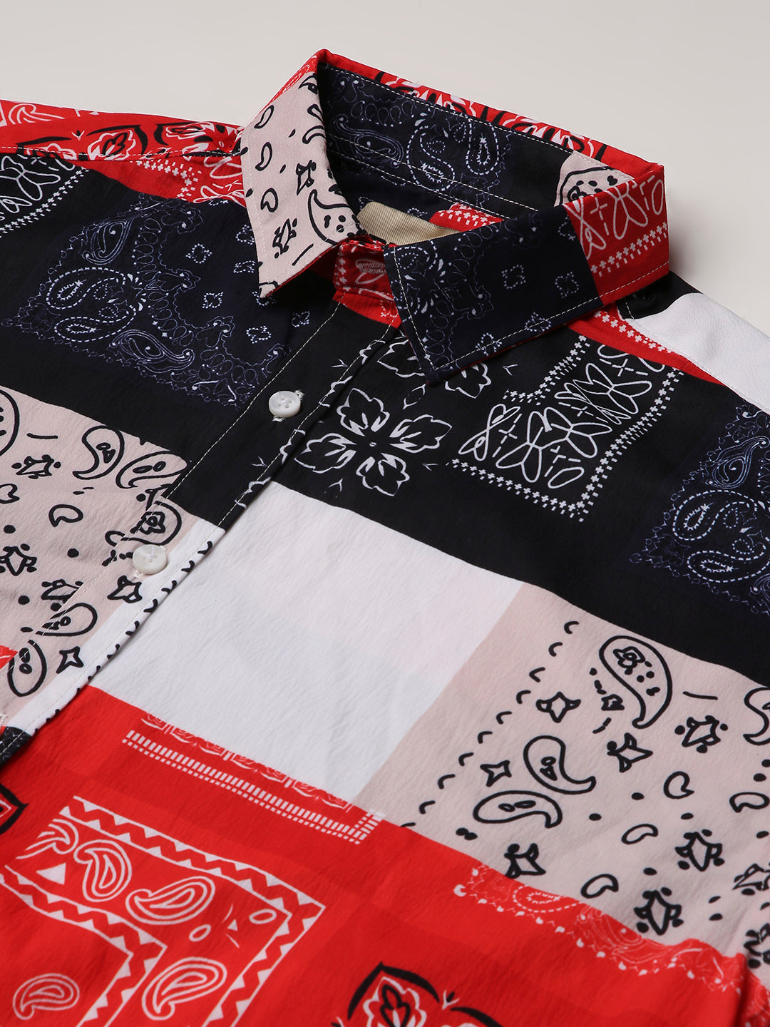 Multicolour Bandana Patchwork Oversized Shirt