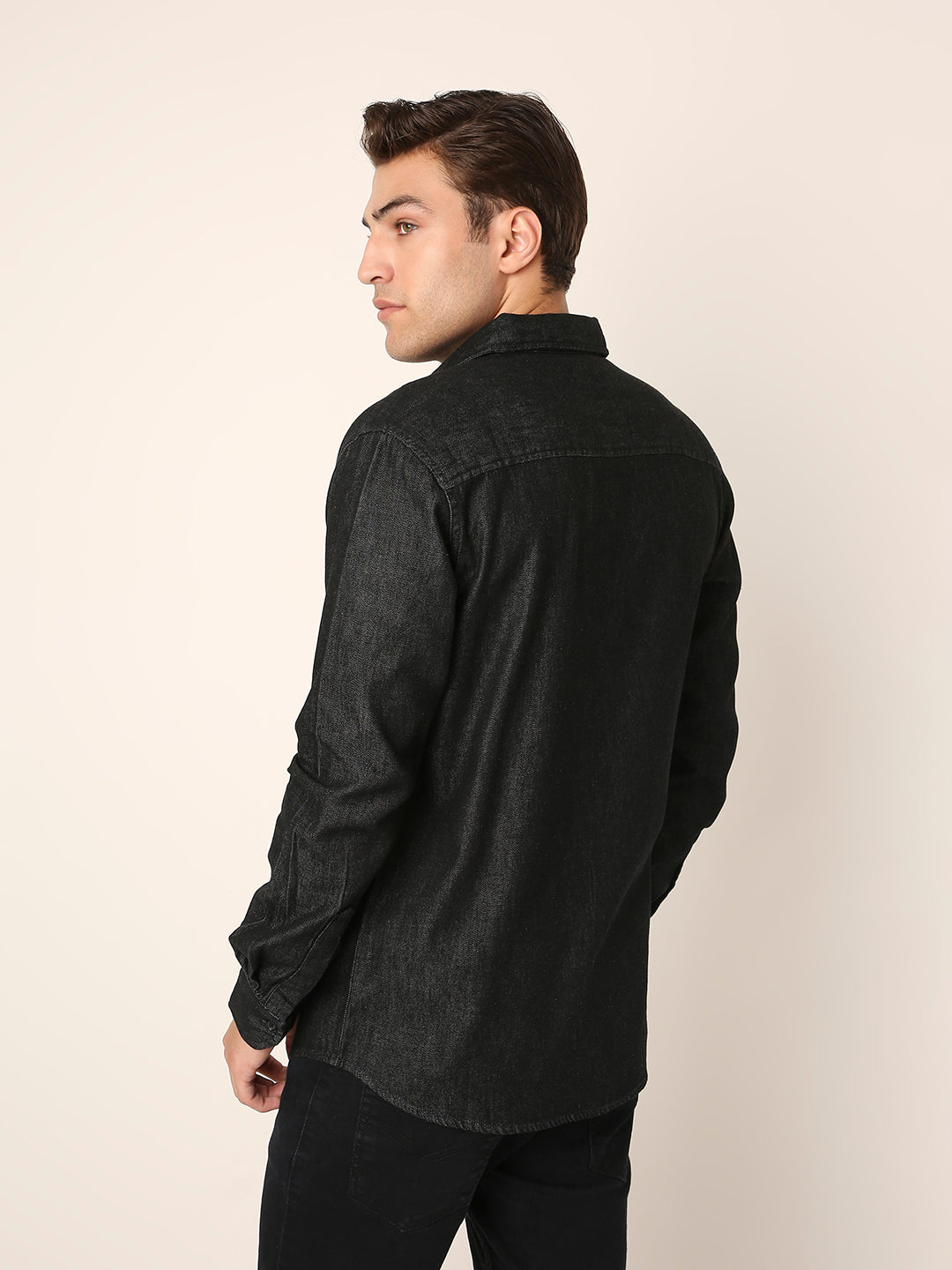 Raw Black Denim Casual Shirt