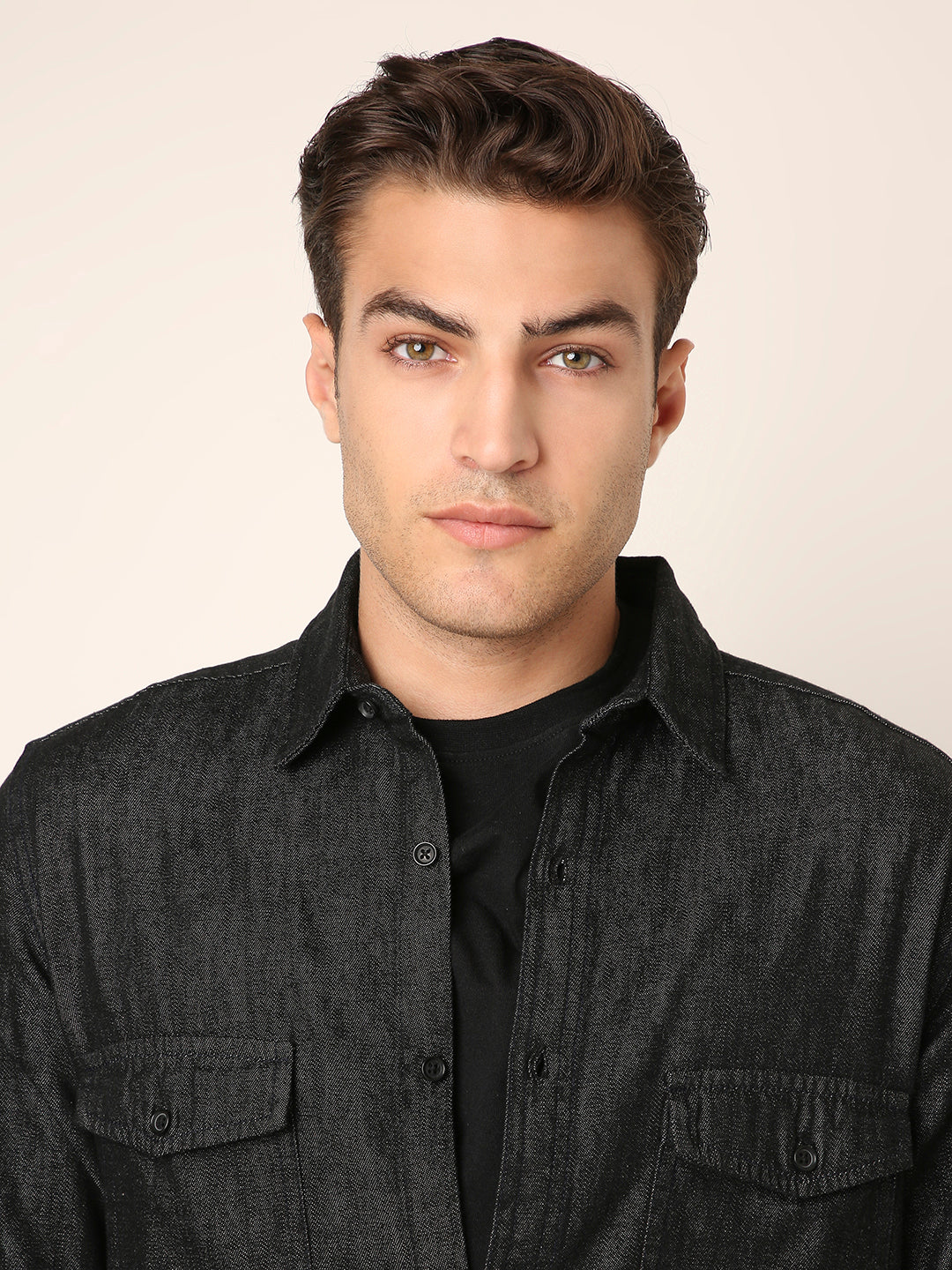 Raw Black Denim Casual Shirt