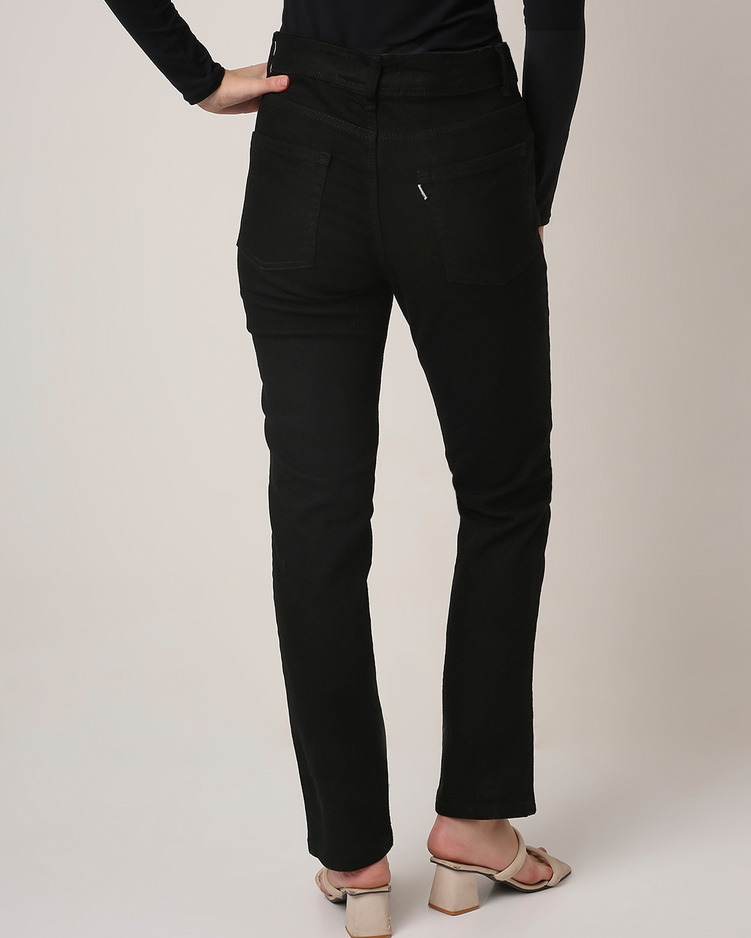 Black High-Waist Slim-Fit Jeans