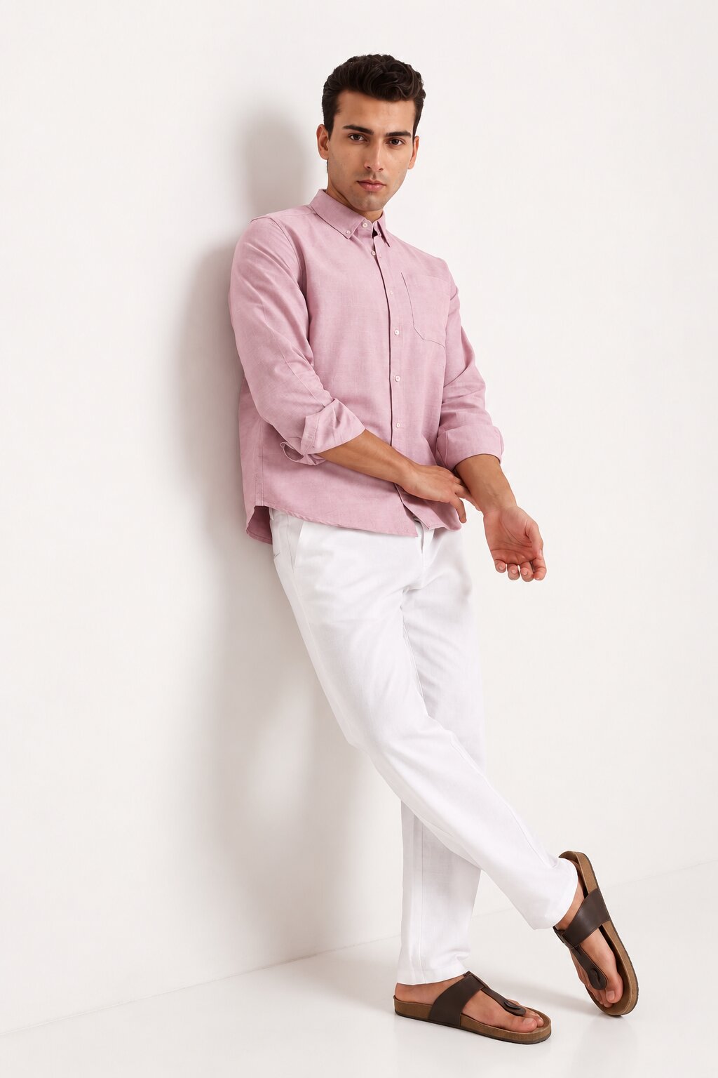 Dark Pink Oxford Casual Shirt