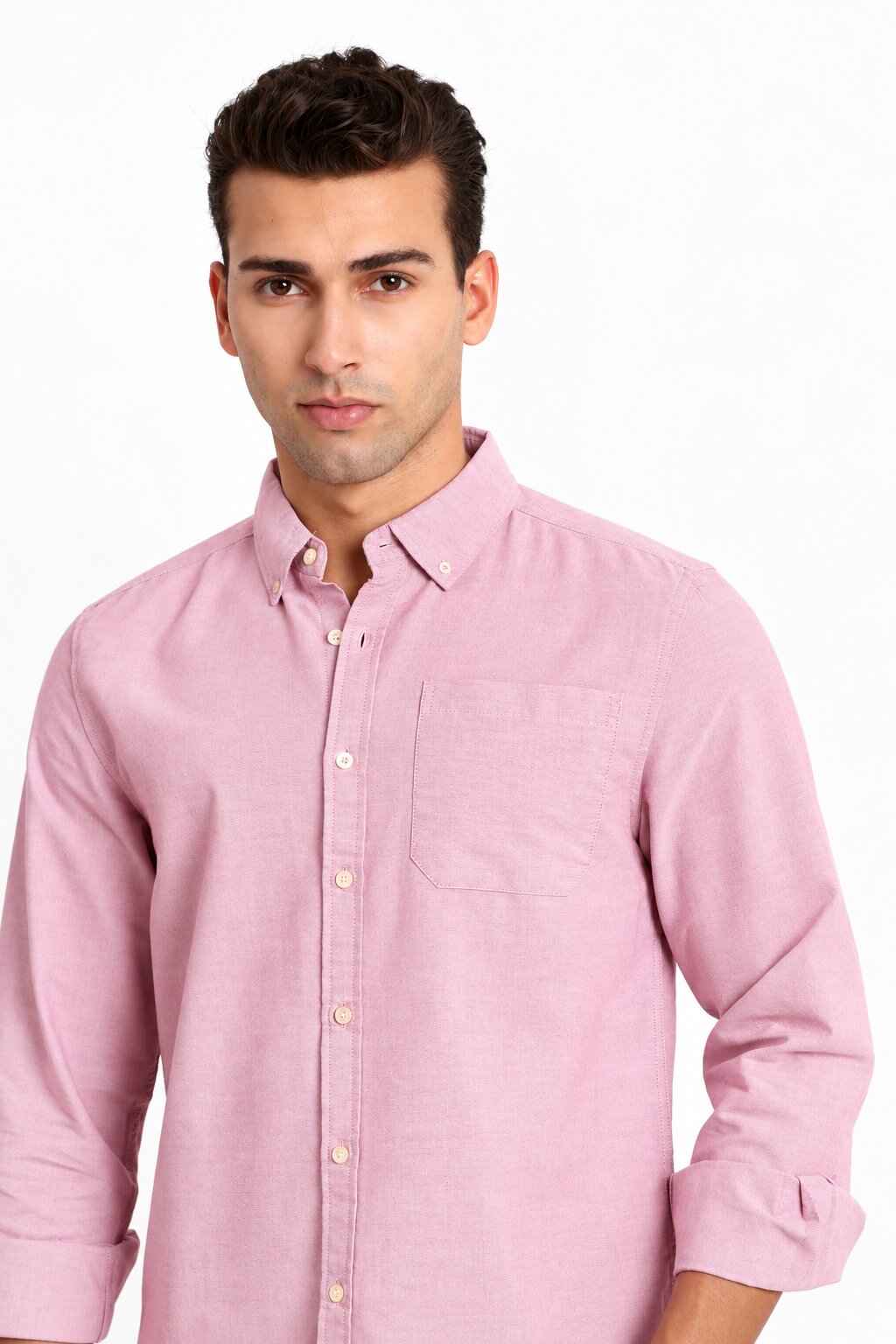 Dark Pink Oxford Casual Shirt