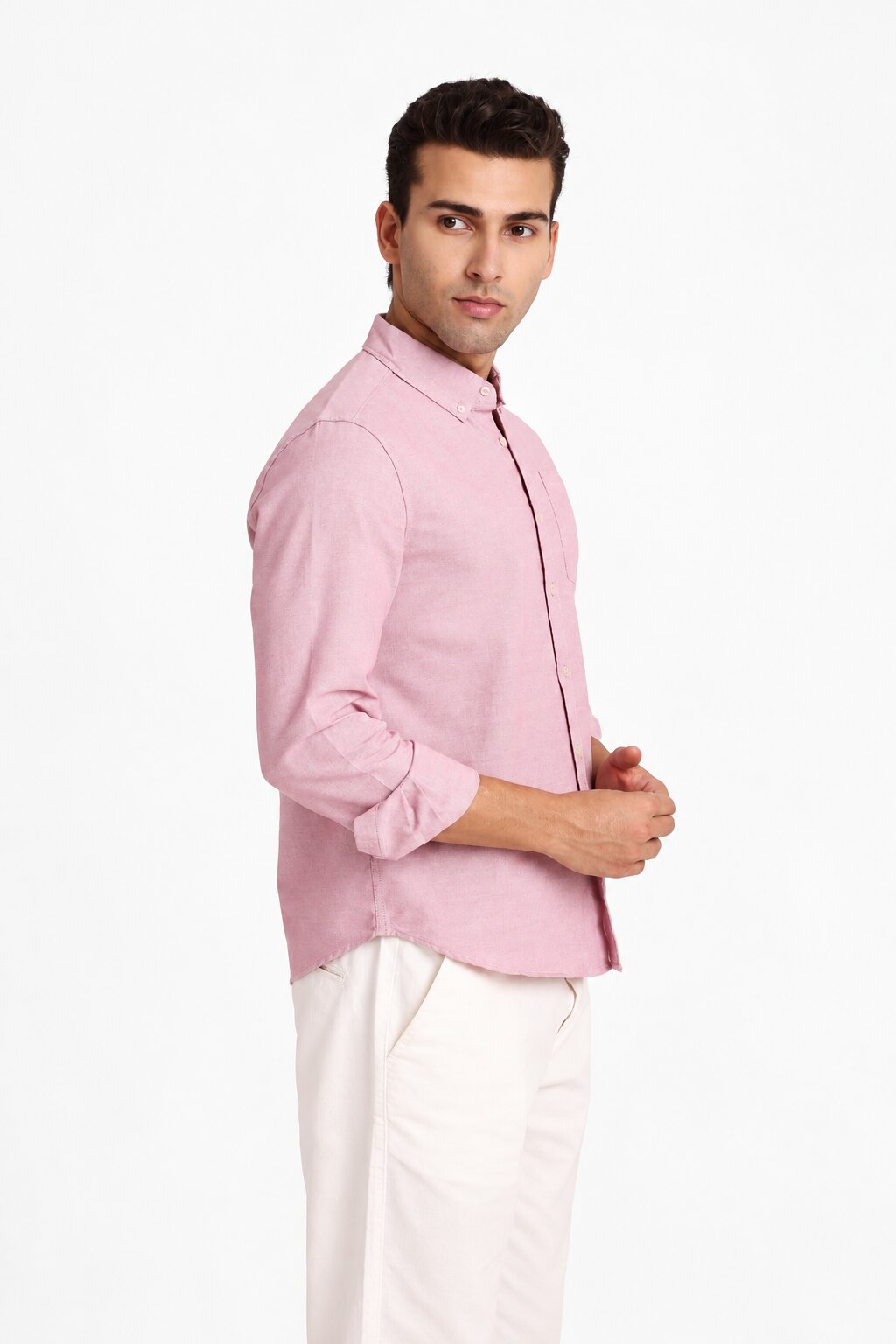 Dark Pink Oxford Casual Shirt