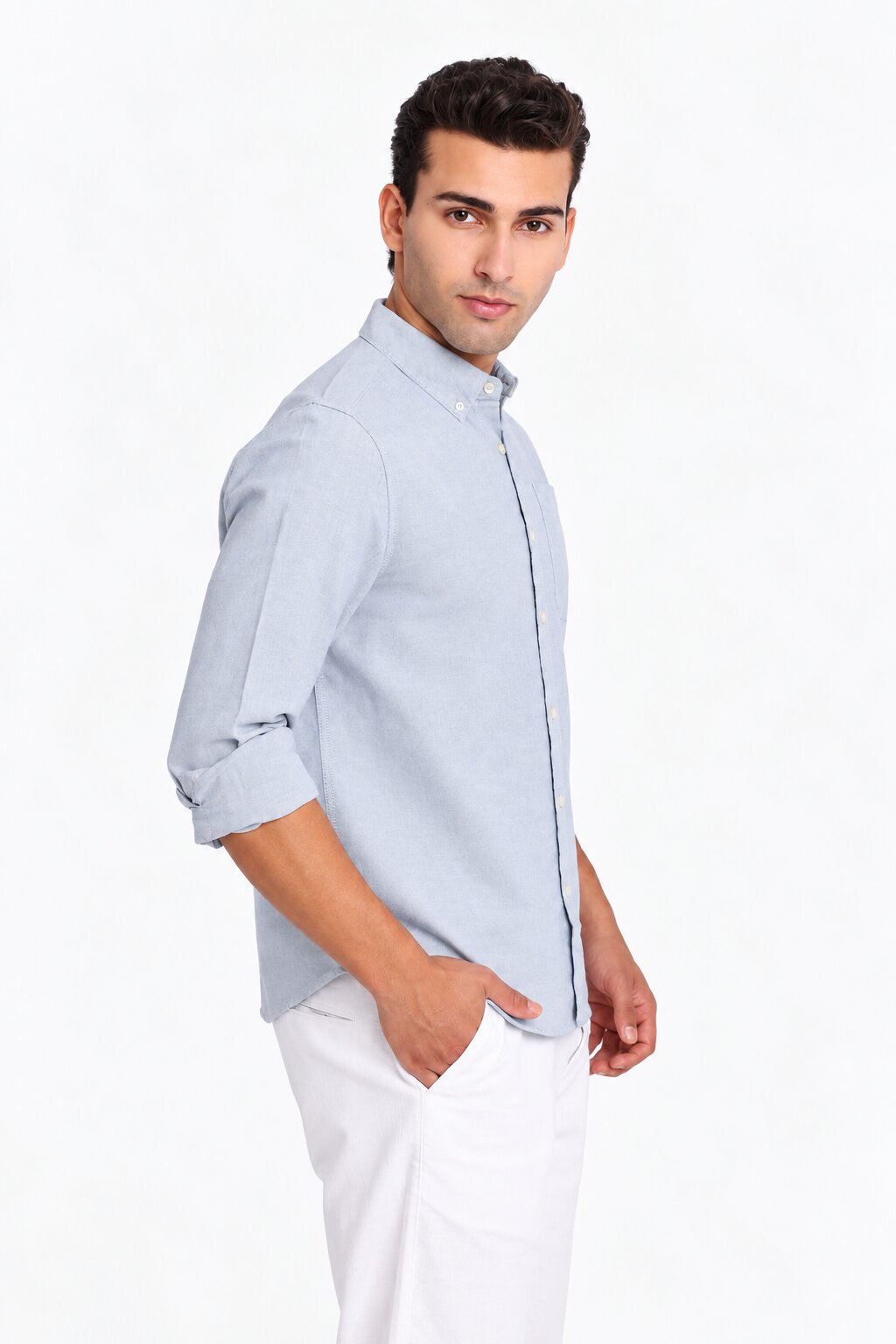 Light Blue Oxford Casual Shirt