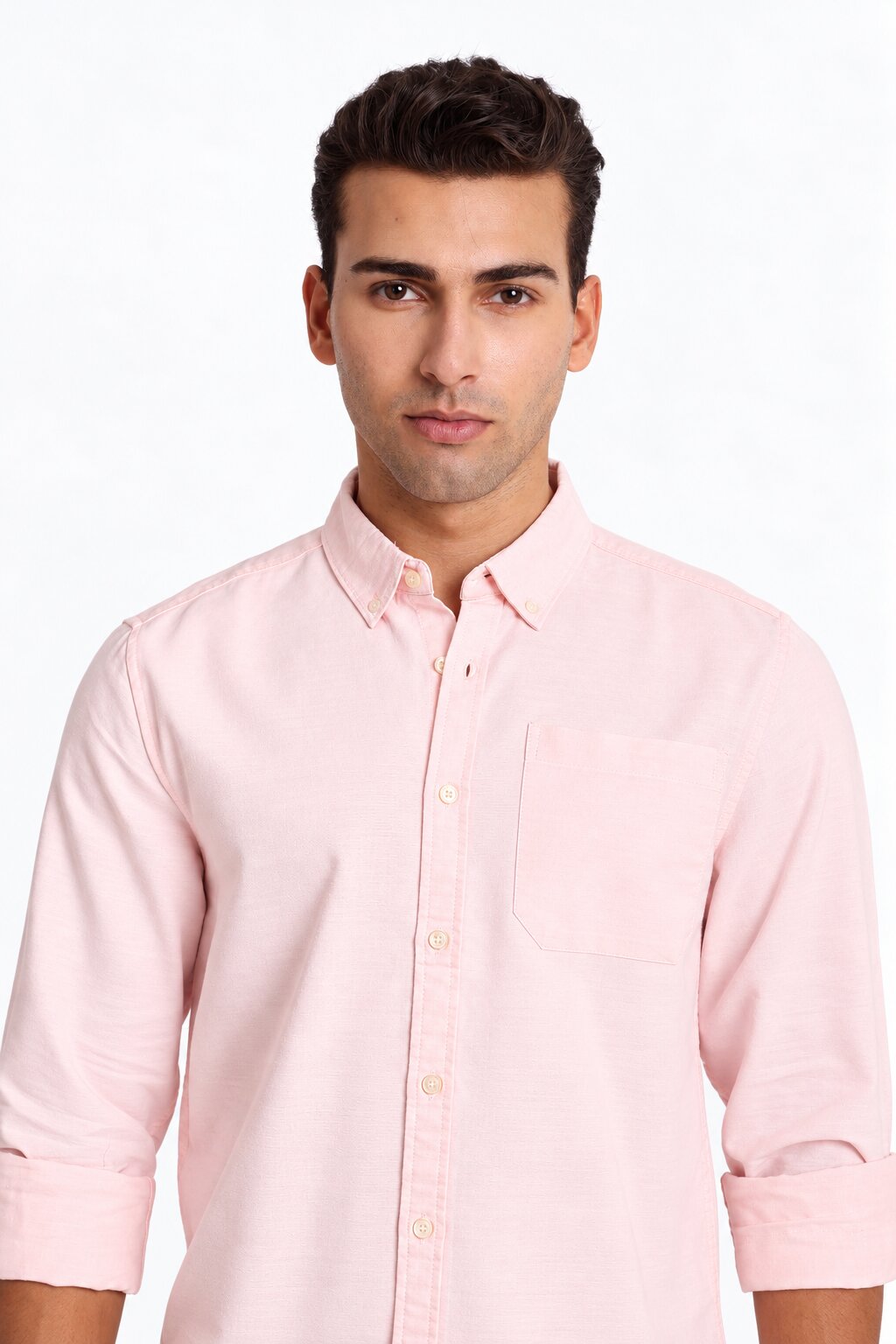 Peach Oxford Casual Shirt