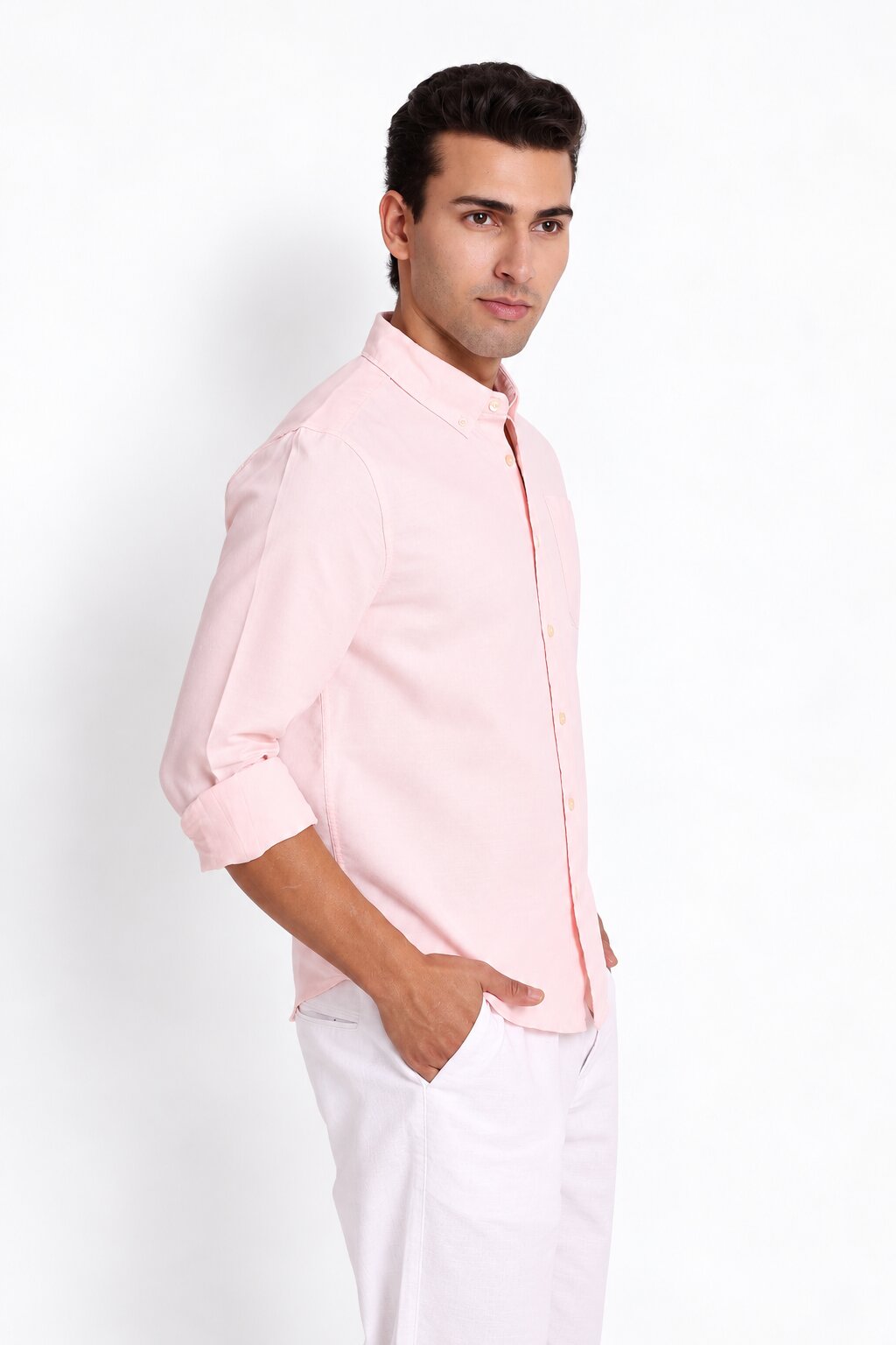 Peach Oxford Casual Shirt