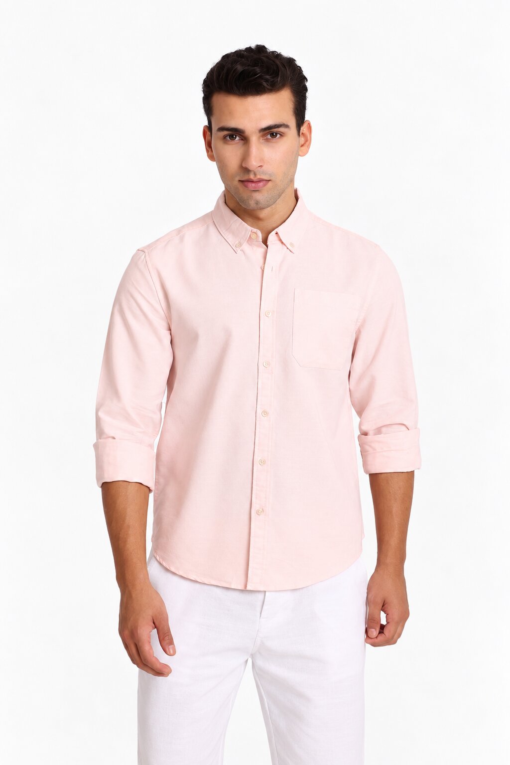 Peach Oxford Casual Shirt