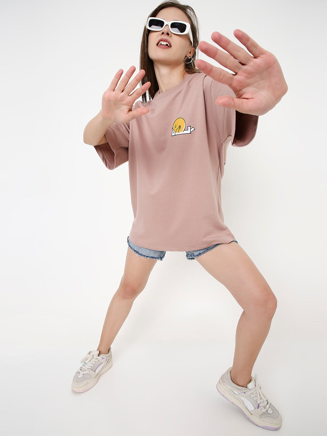 OVERSIZE ONION PINK PRINTED TSHIRT