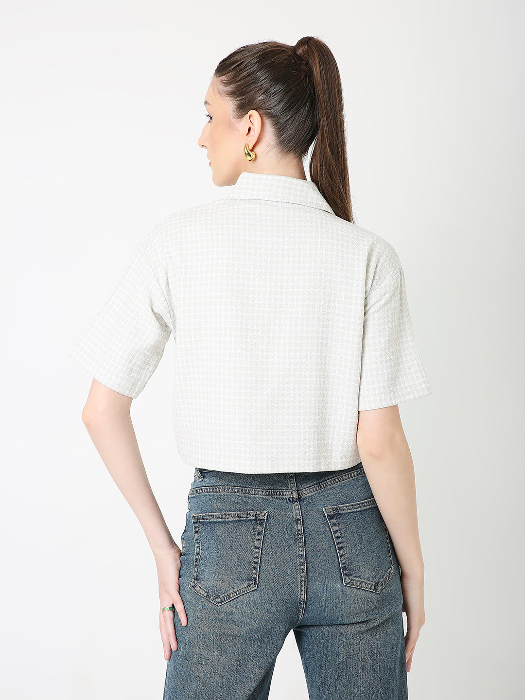 FAWN STRUCTUED COLLAR CROP TOP