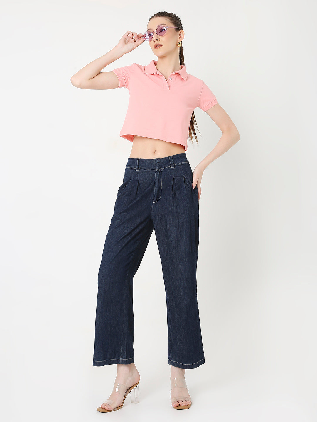 PINK POLO CROPPED TSHIRT