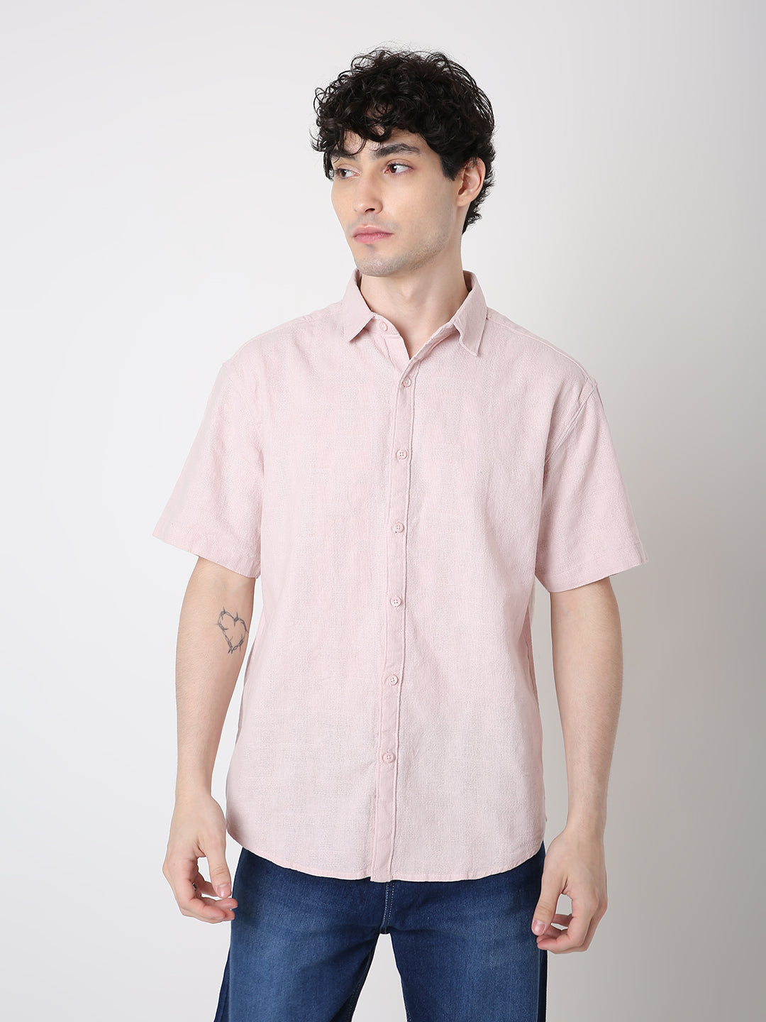 CLASSIC BUTTON-DOWN SHORT SLEEVE COTTON CASUAL SHIRT