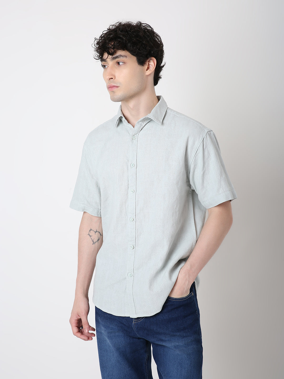 CLASSIC BUTTON-DOWN SHORT SLEEVE COTTON CASUAL SHIRT