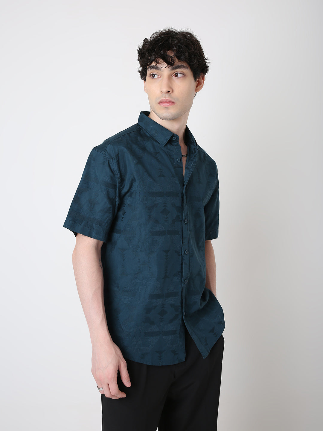 M.GREEN Jacquard Cotton Shirt
