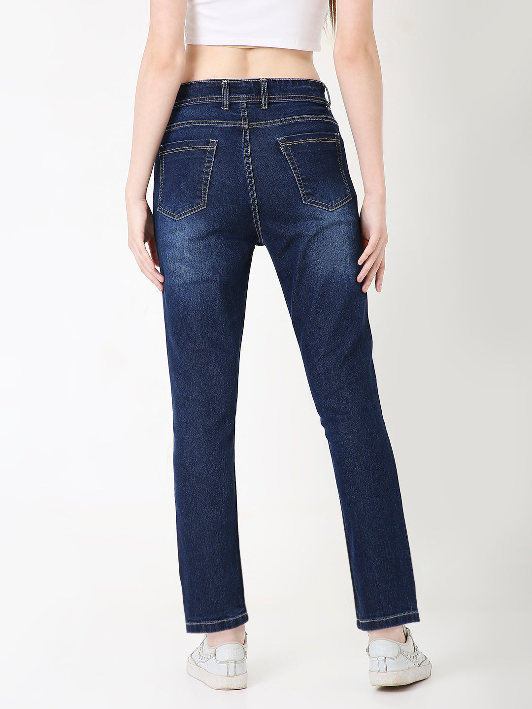 CLASSIC BLUE SLIM STRAIGHT FIT DENIM JEANS