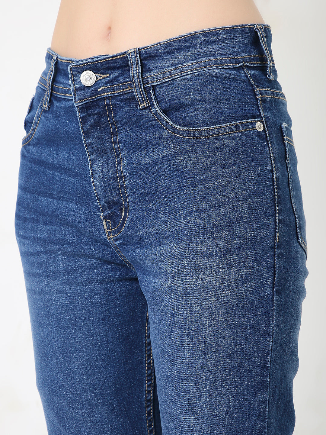 CLASSIC BLUE SLIM STRAIGHT FIT DENIM JEANS