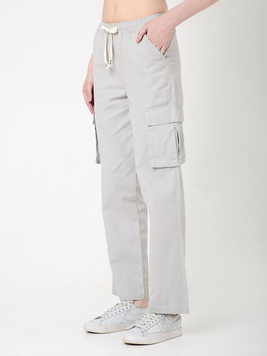 UNISEX VERSATILE 5 POCKET LIGHT GREY CARGO PANTS