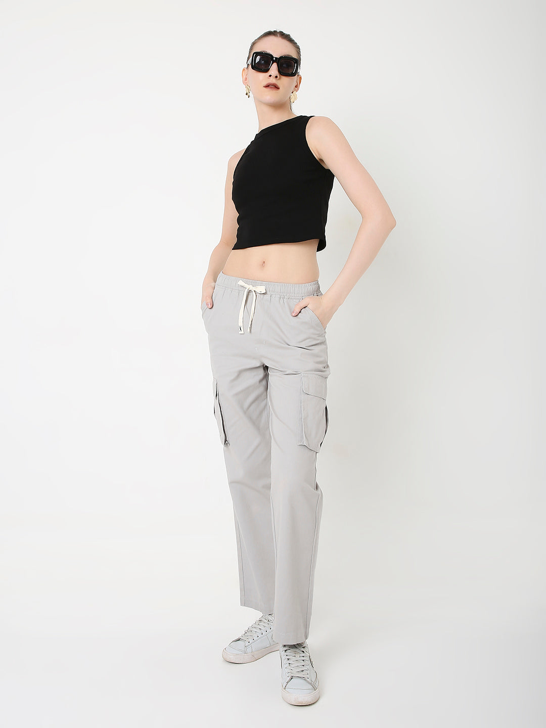 UNISEX VERSATILE 5 POCKET LIGHT GREY CARGO PANTS