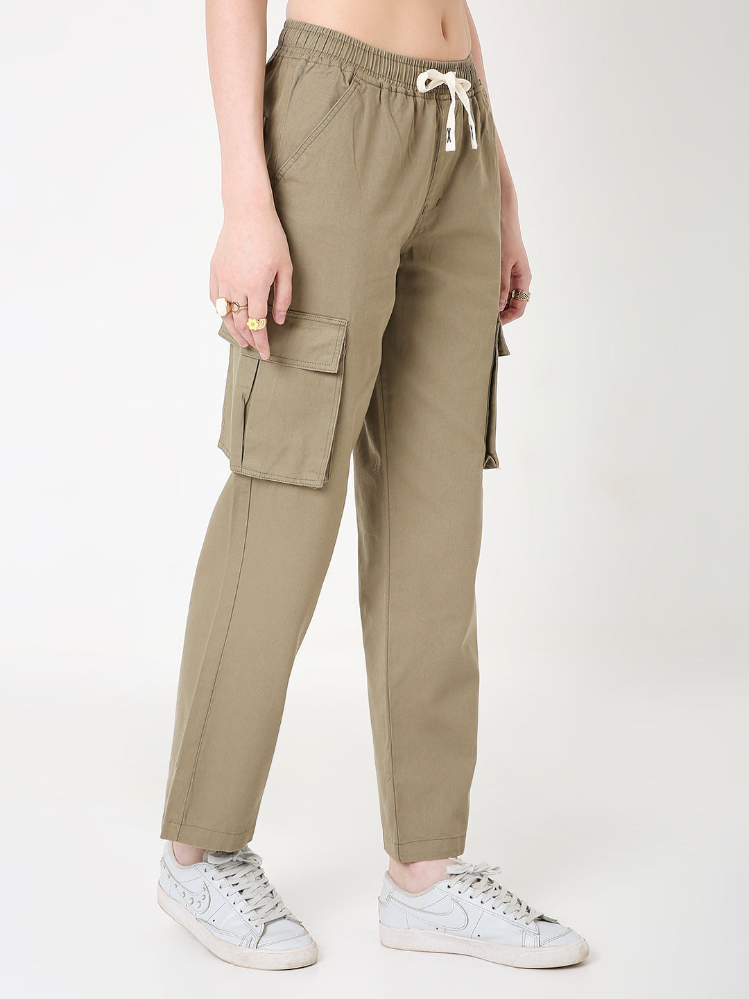 UNISEX VERSATILE 5 POCKET OLIVE CARGO PANTS