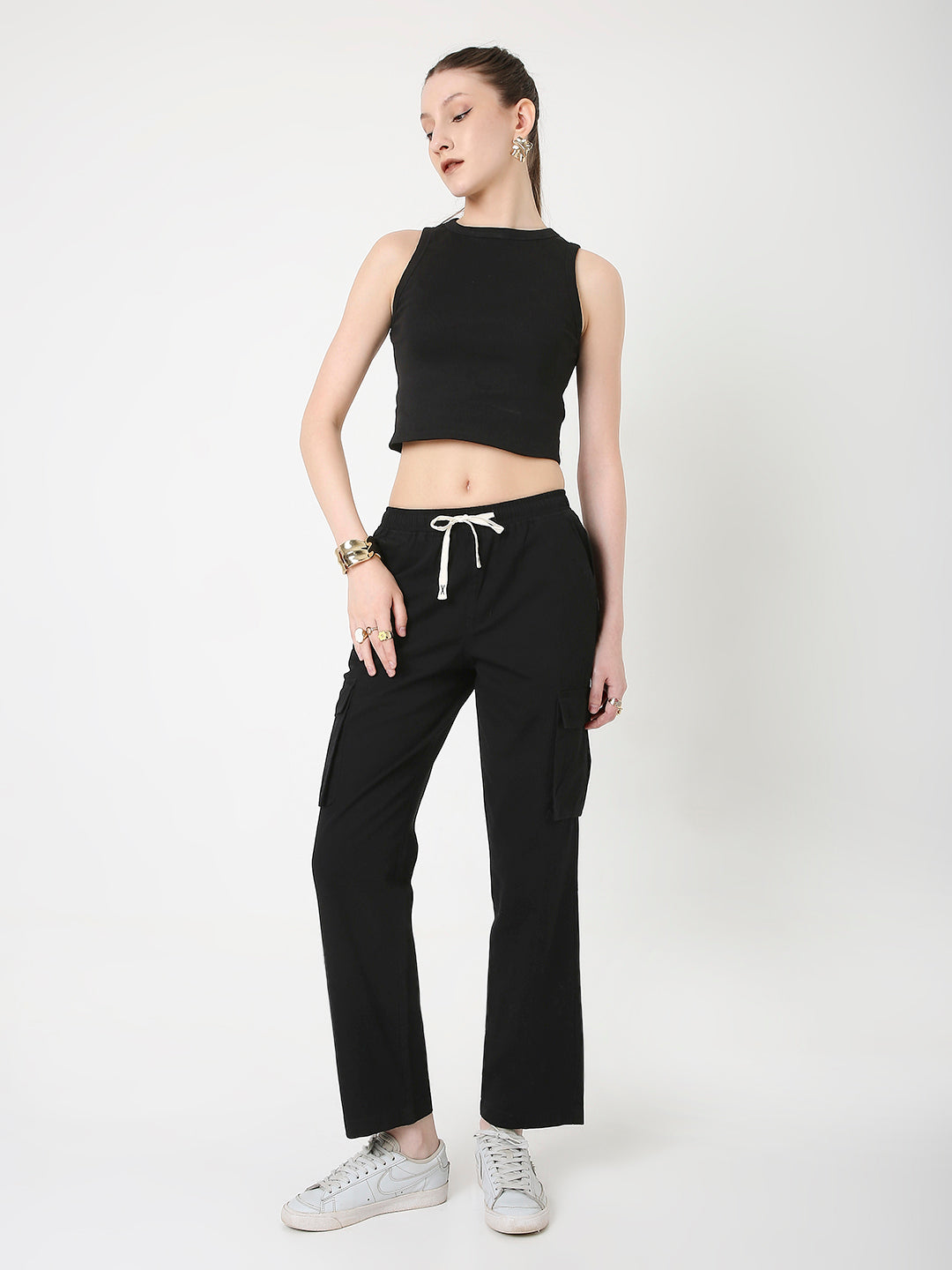 BLACK VERSATILE 5 POCKET CARGO PANTS