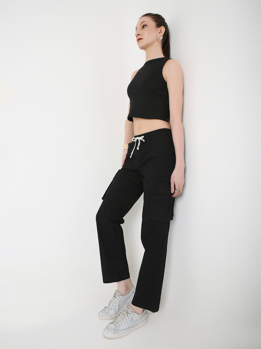 BLACK VERSATILE 5 POCKET CARGO PANTS