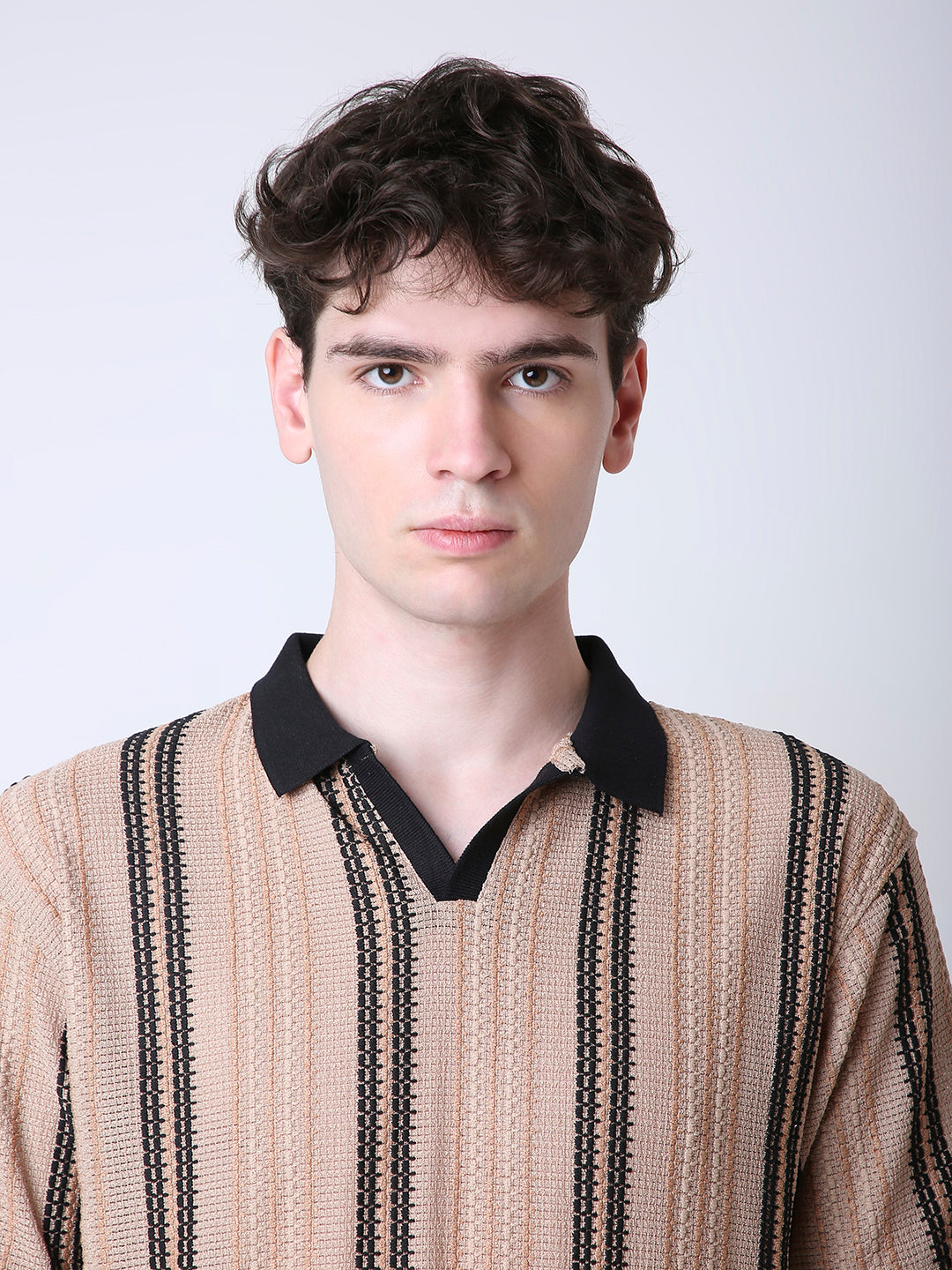 VINTAGE COLLECTION TEXTURED POLO COLLAR KNIT T-SHIRT
