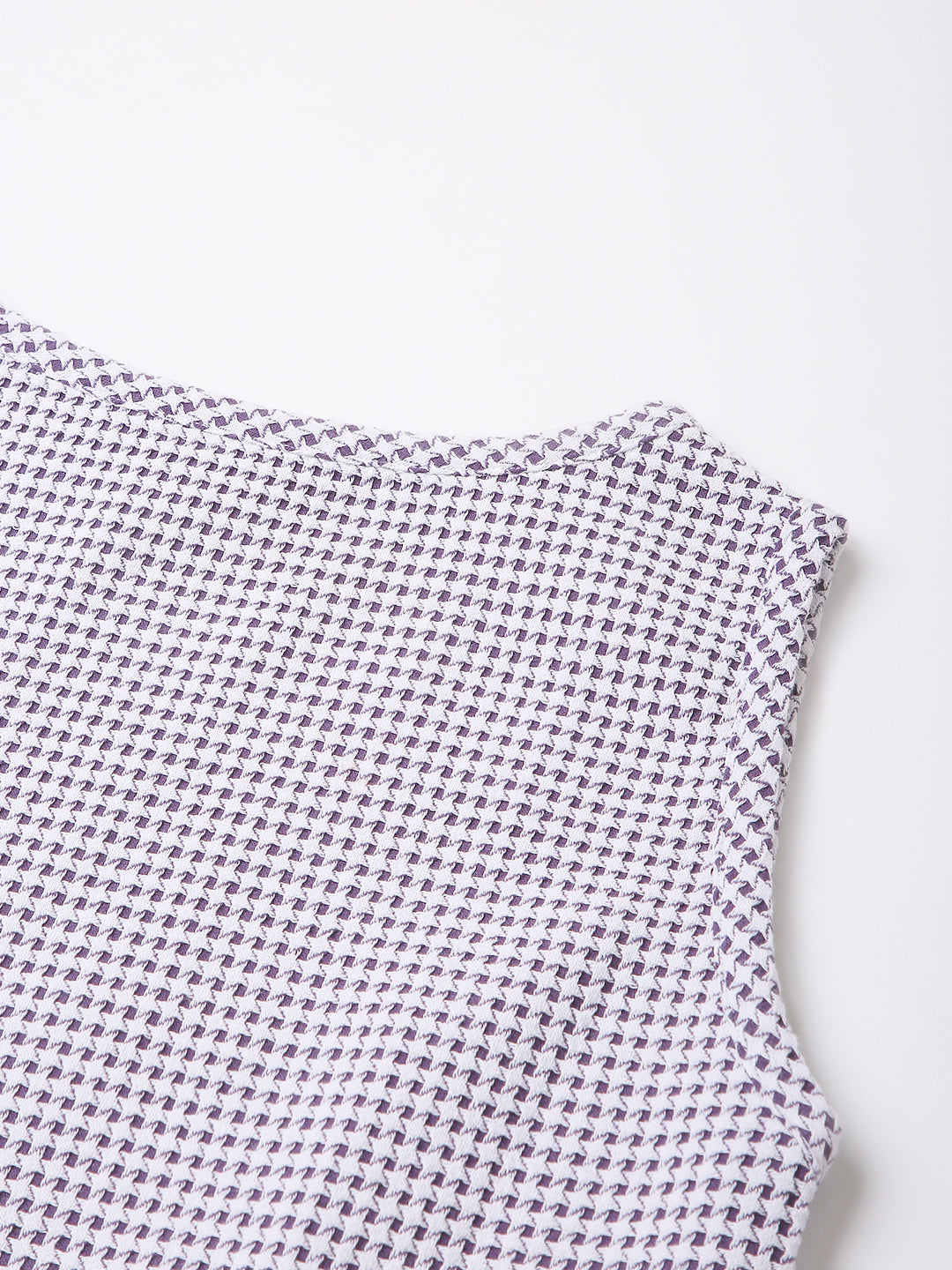 WINE MINIMALIST MICRO-CHECKS SLEEVELESS CROP TOP