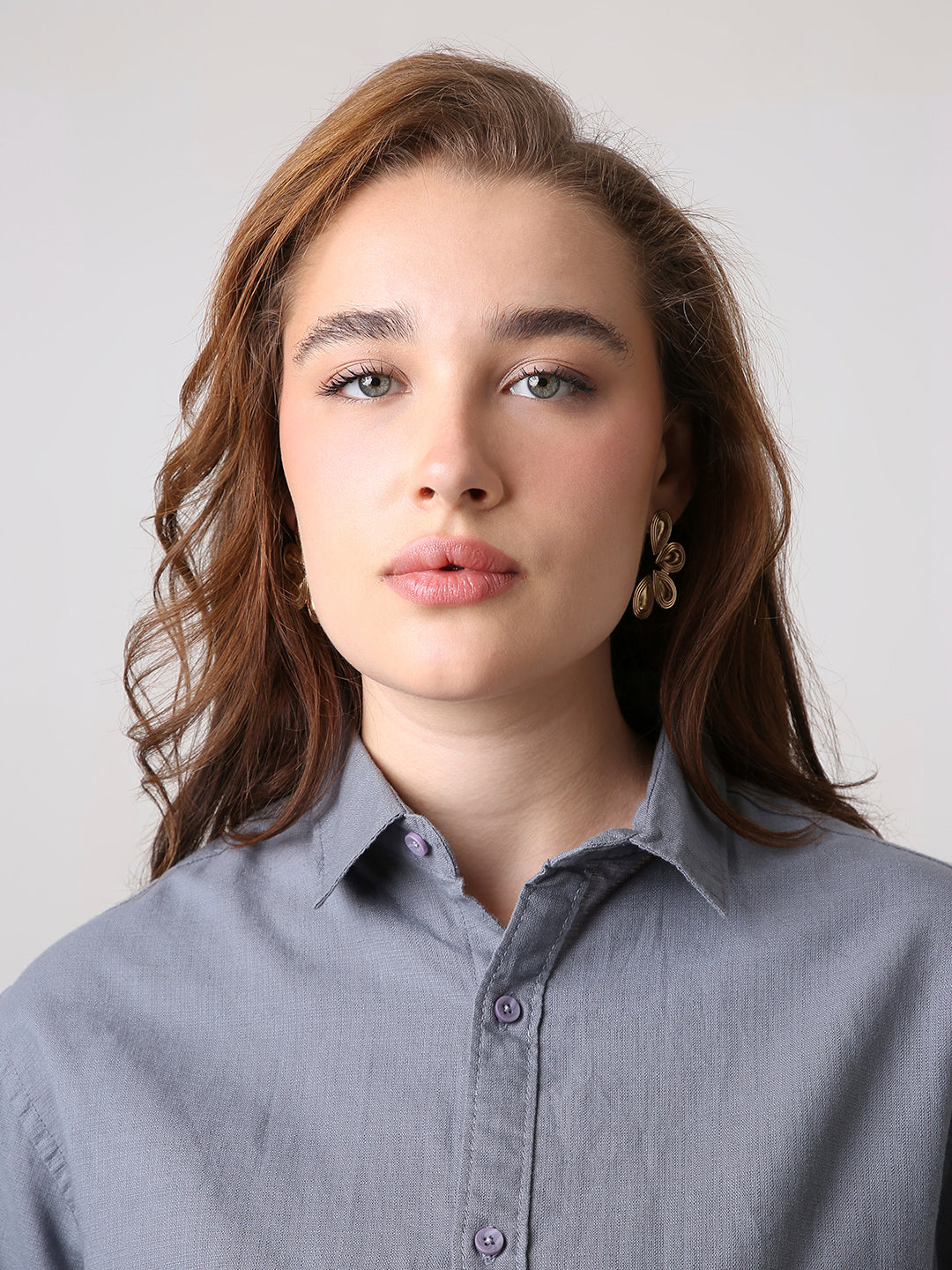 Blue Solid Oversized Casual Shirt