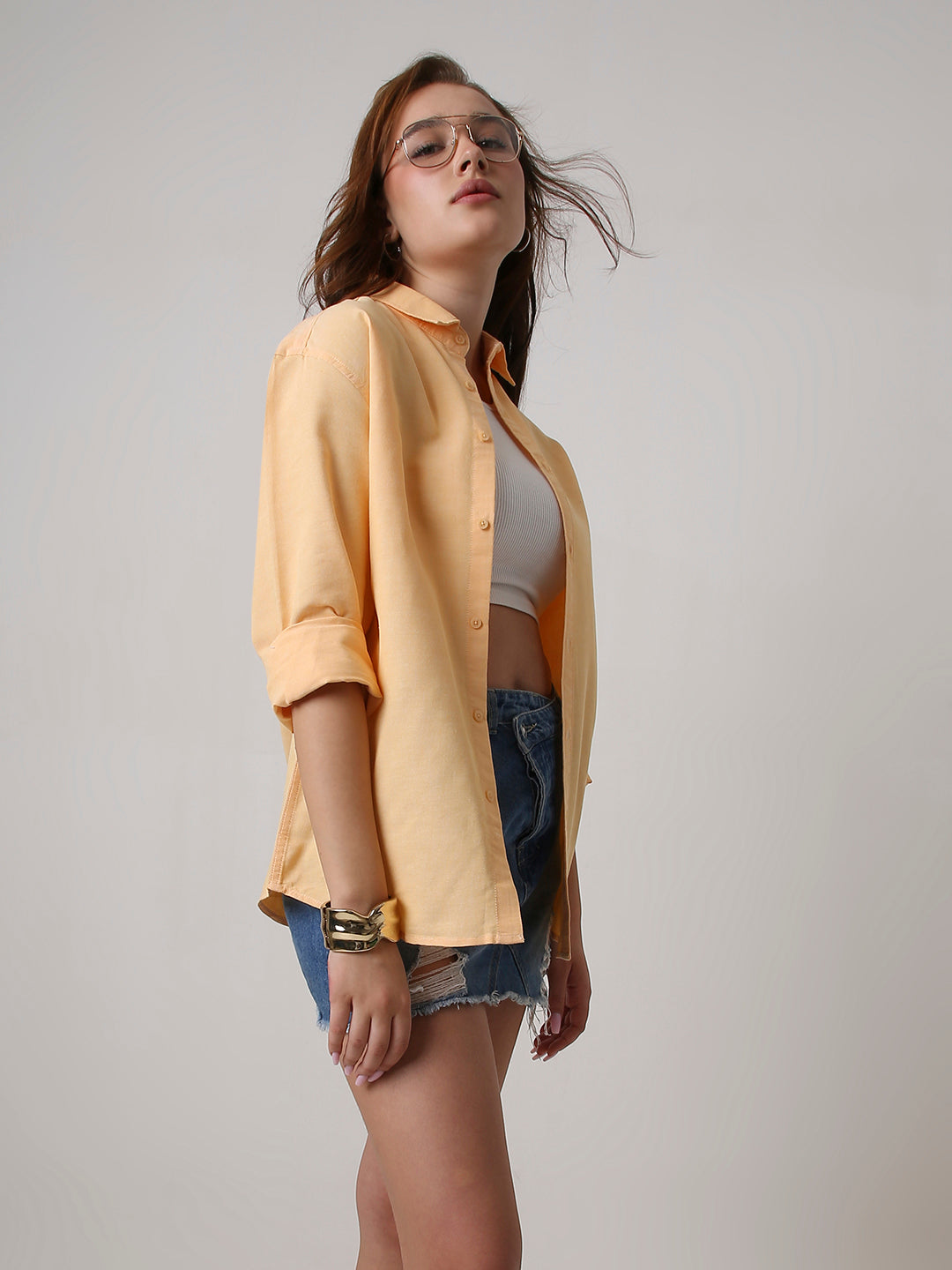 Orange Classic Oxford Oversized Shirt