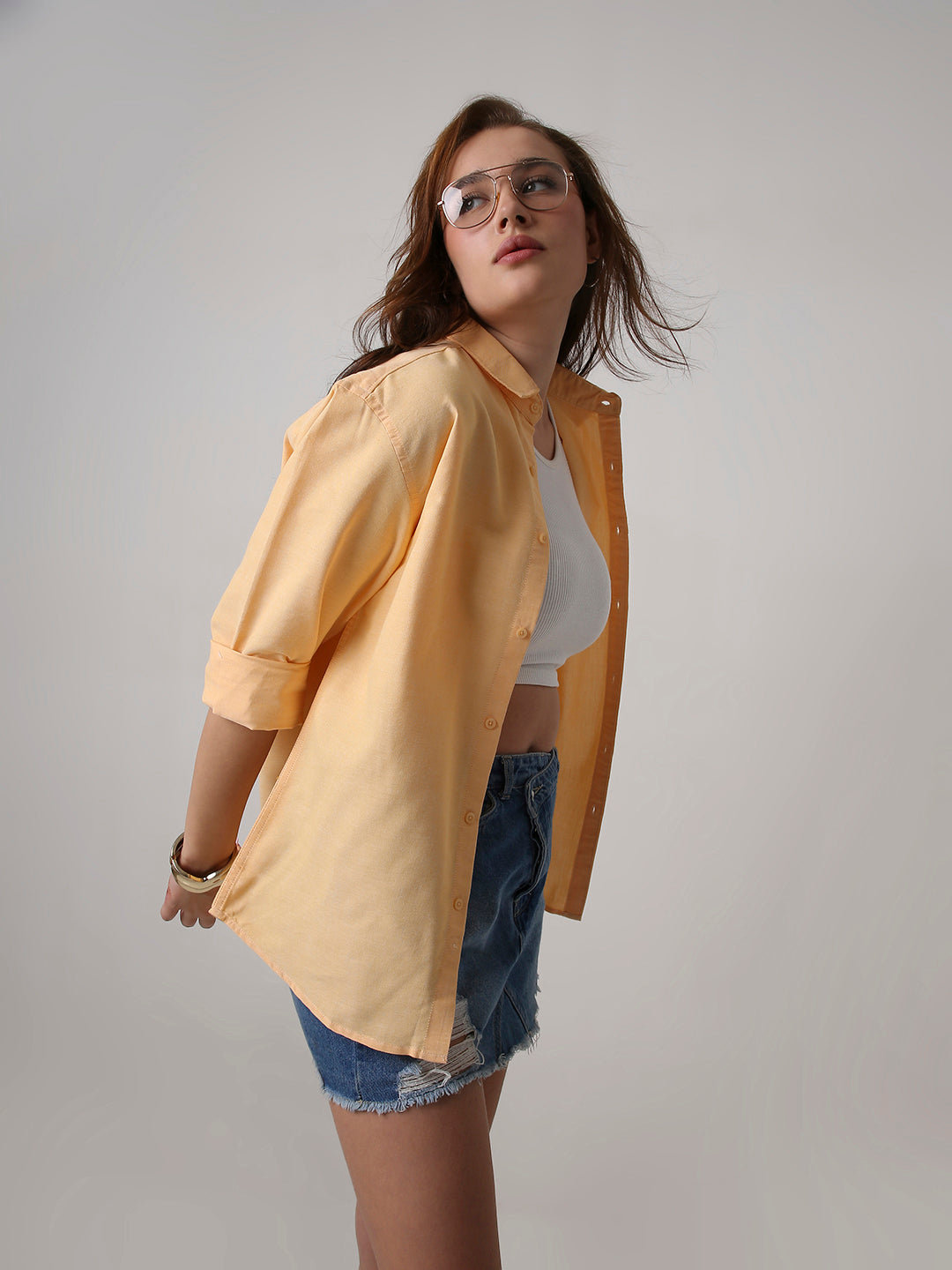 Orange Classic Oxford Oversized Shirt
