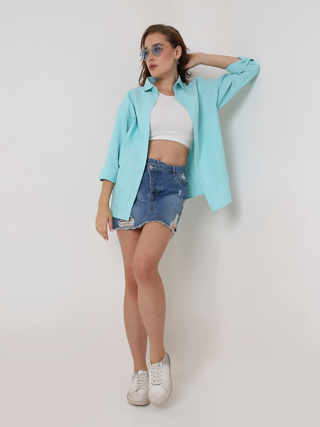 Mint Green Classic Oxford Oversized Shirt