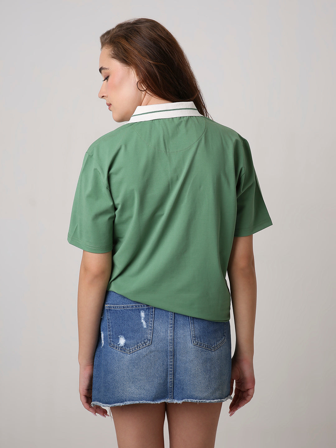 Solid Green Polo T-Shirt