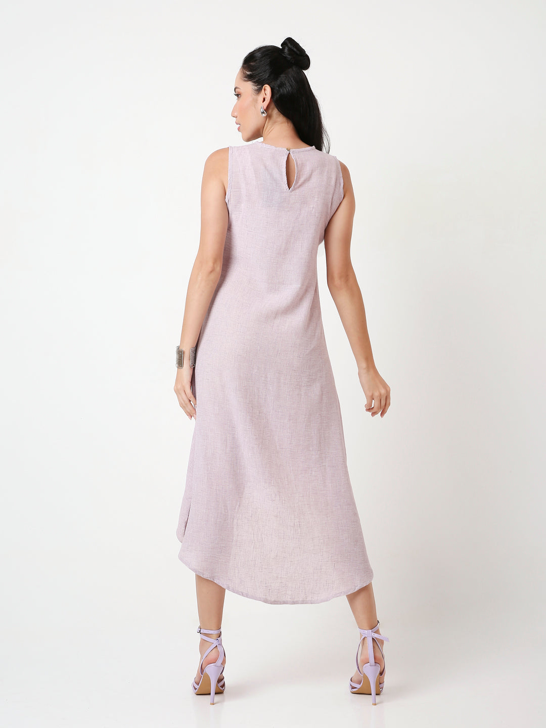 SLEEVELESS HIGH-LOW MIDI DRESS