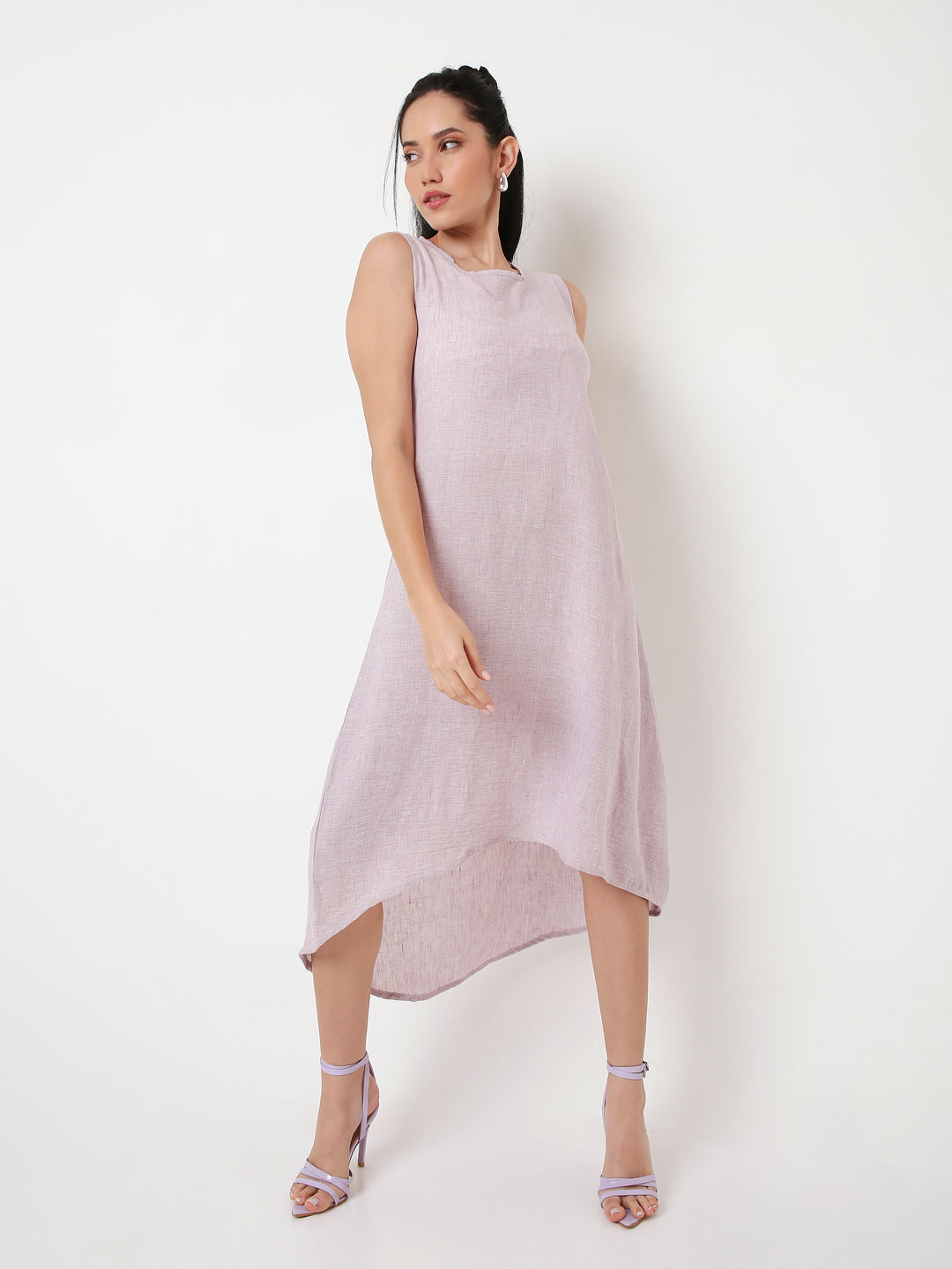 SLEEVELESS HIGH-LOW MIDI DRESS