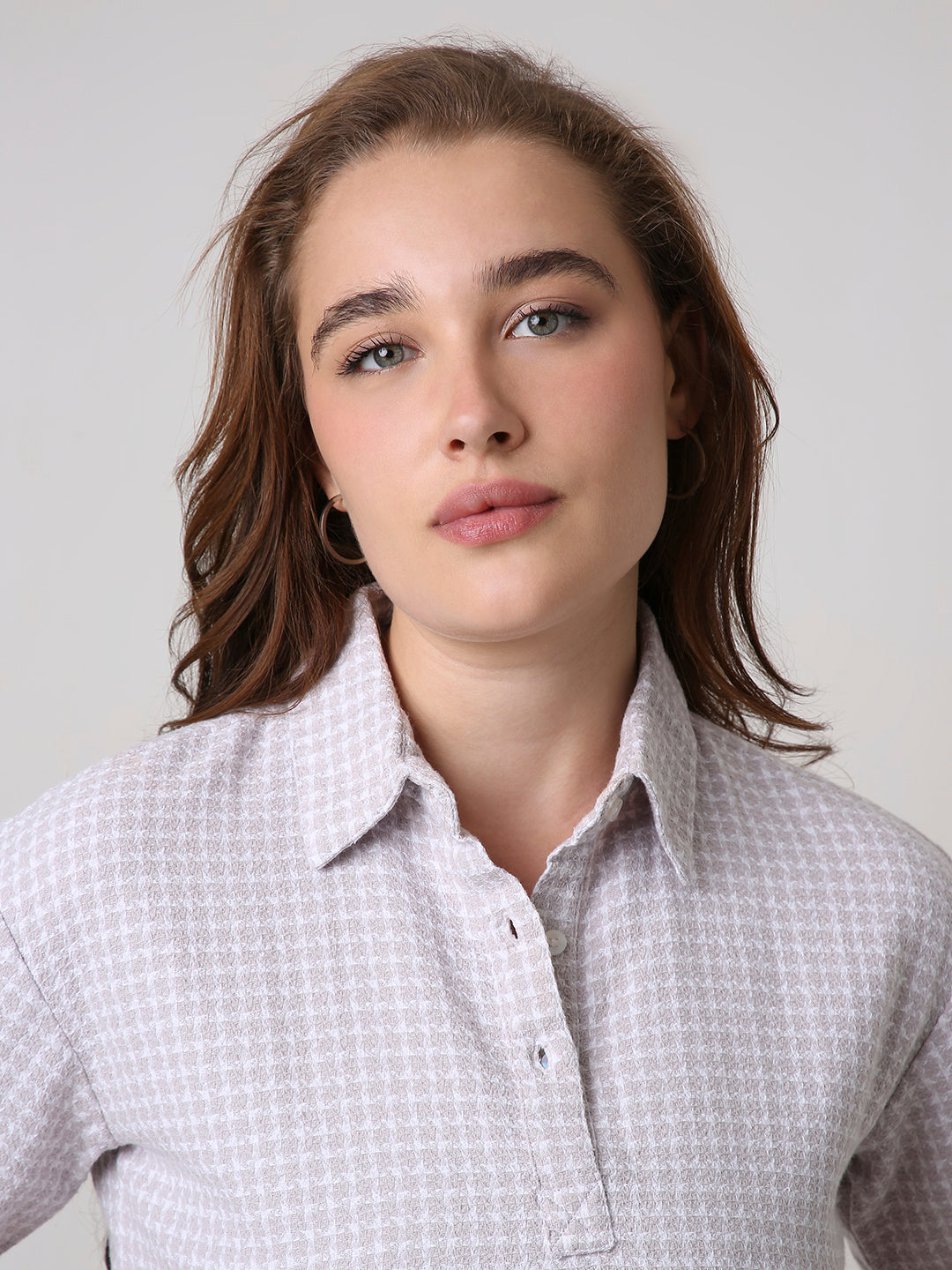 LAVENDER TEXTURED CROPPED POLO