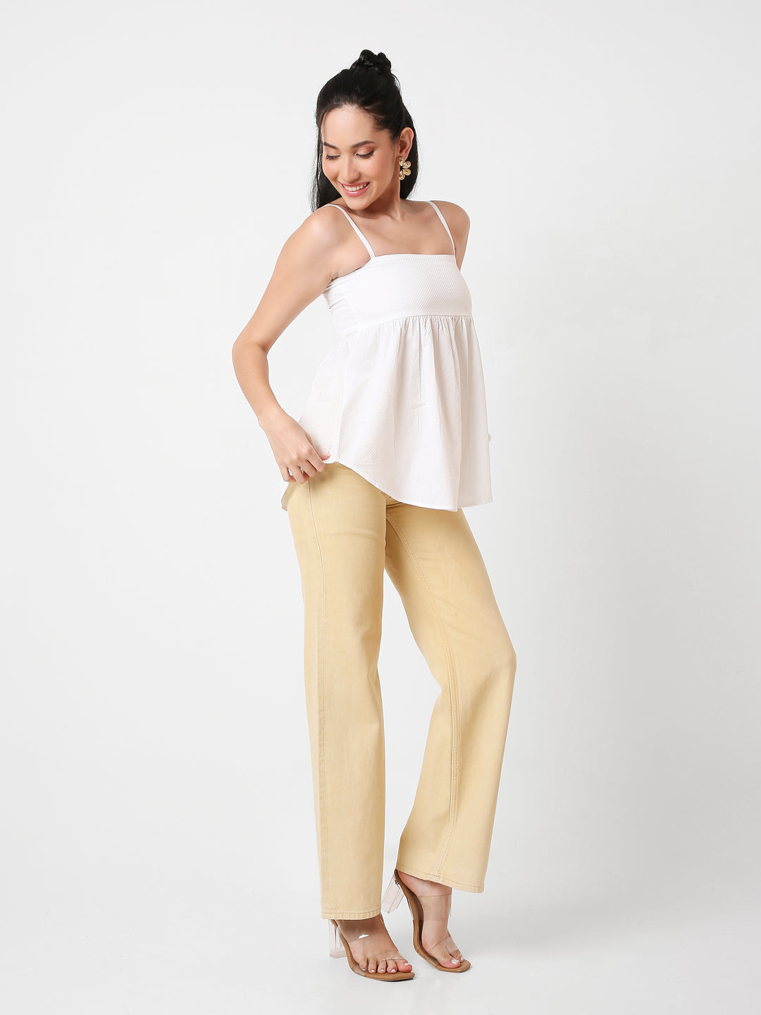CHIC PLEATED CAMI COTTON TOP