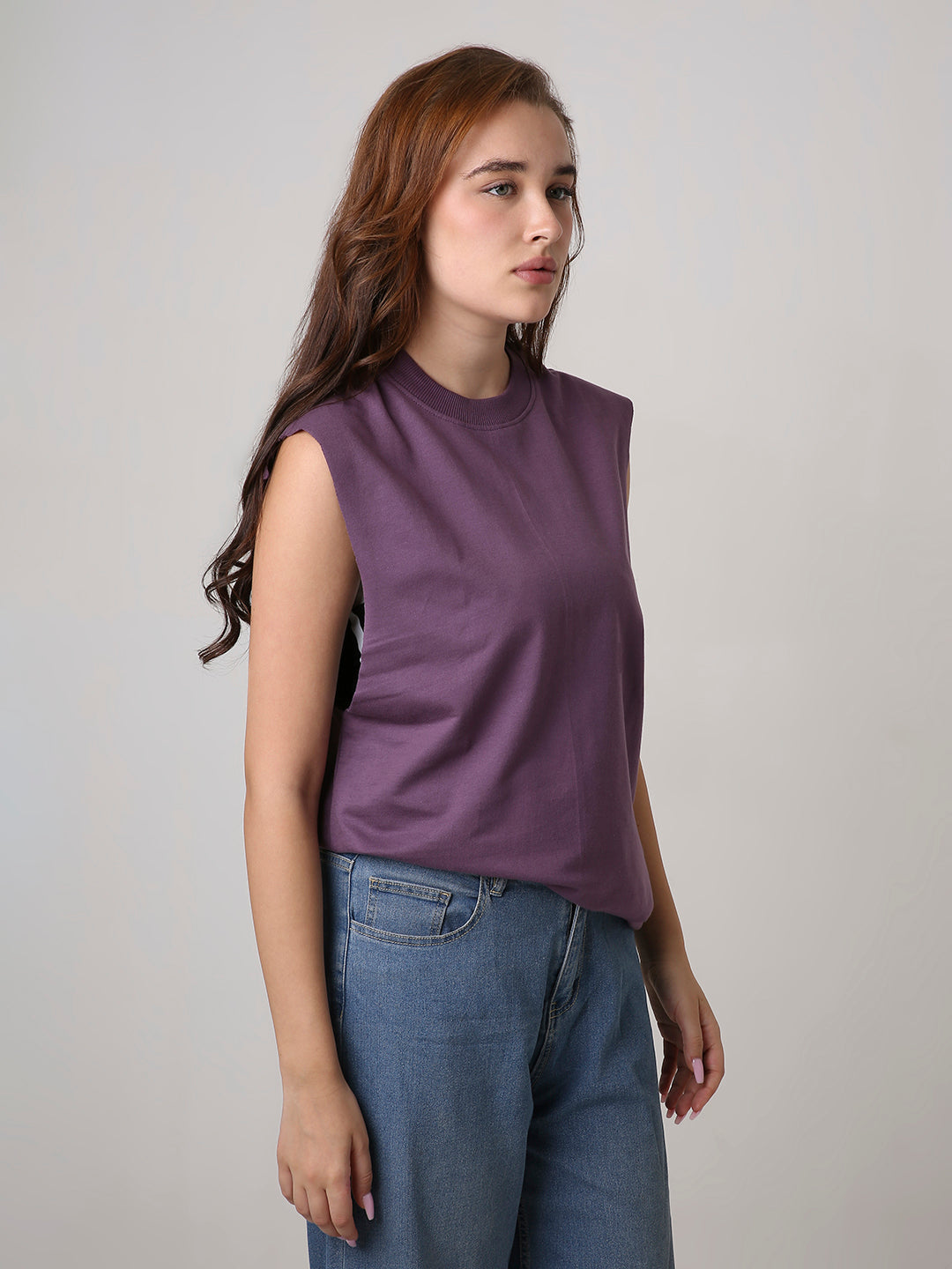 Oversize Sleeveless Tshirt: Grape