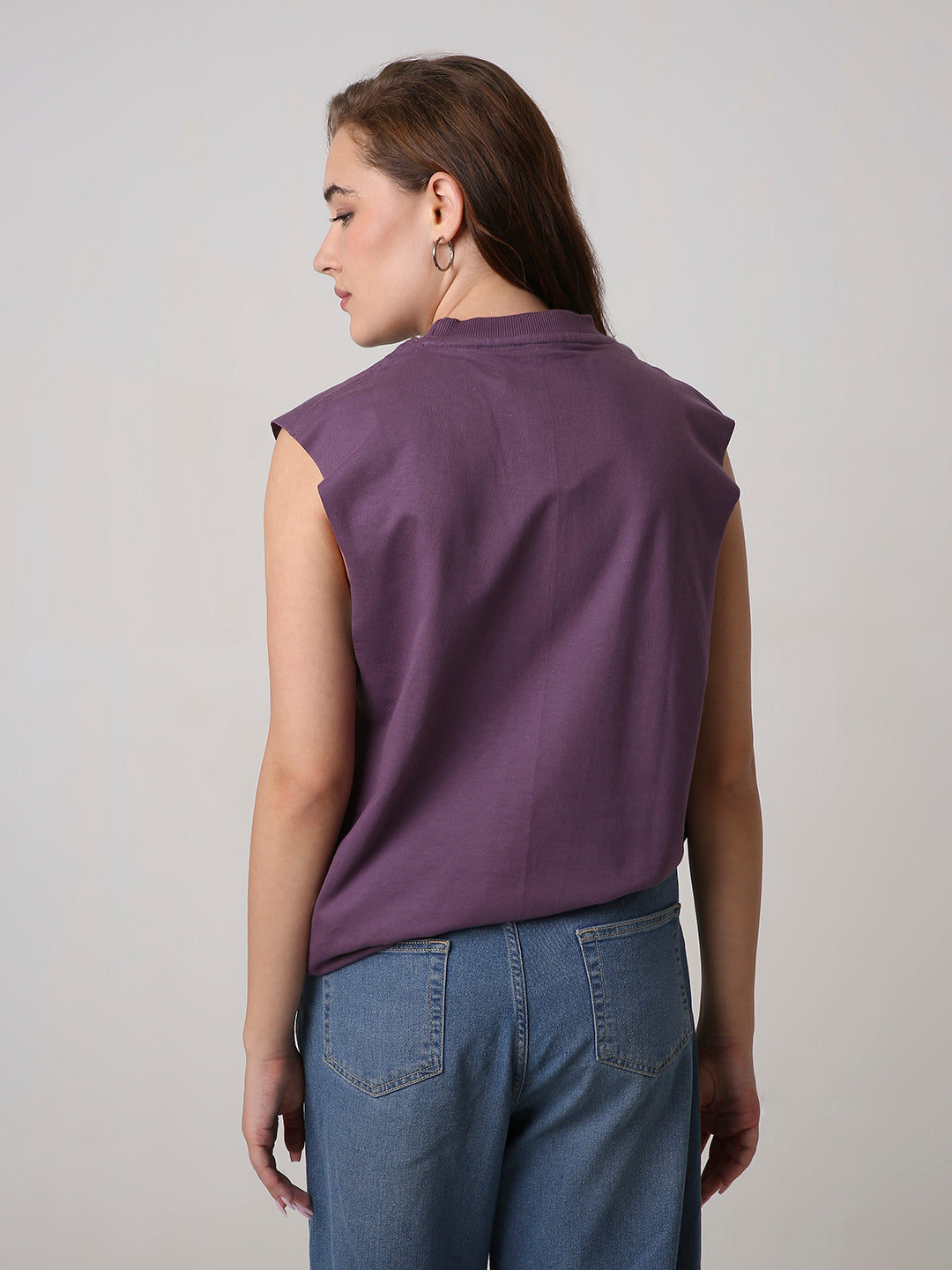 Oversize Sleeveless Tshirt: Grape