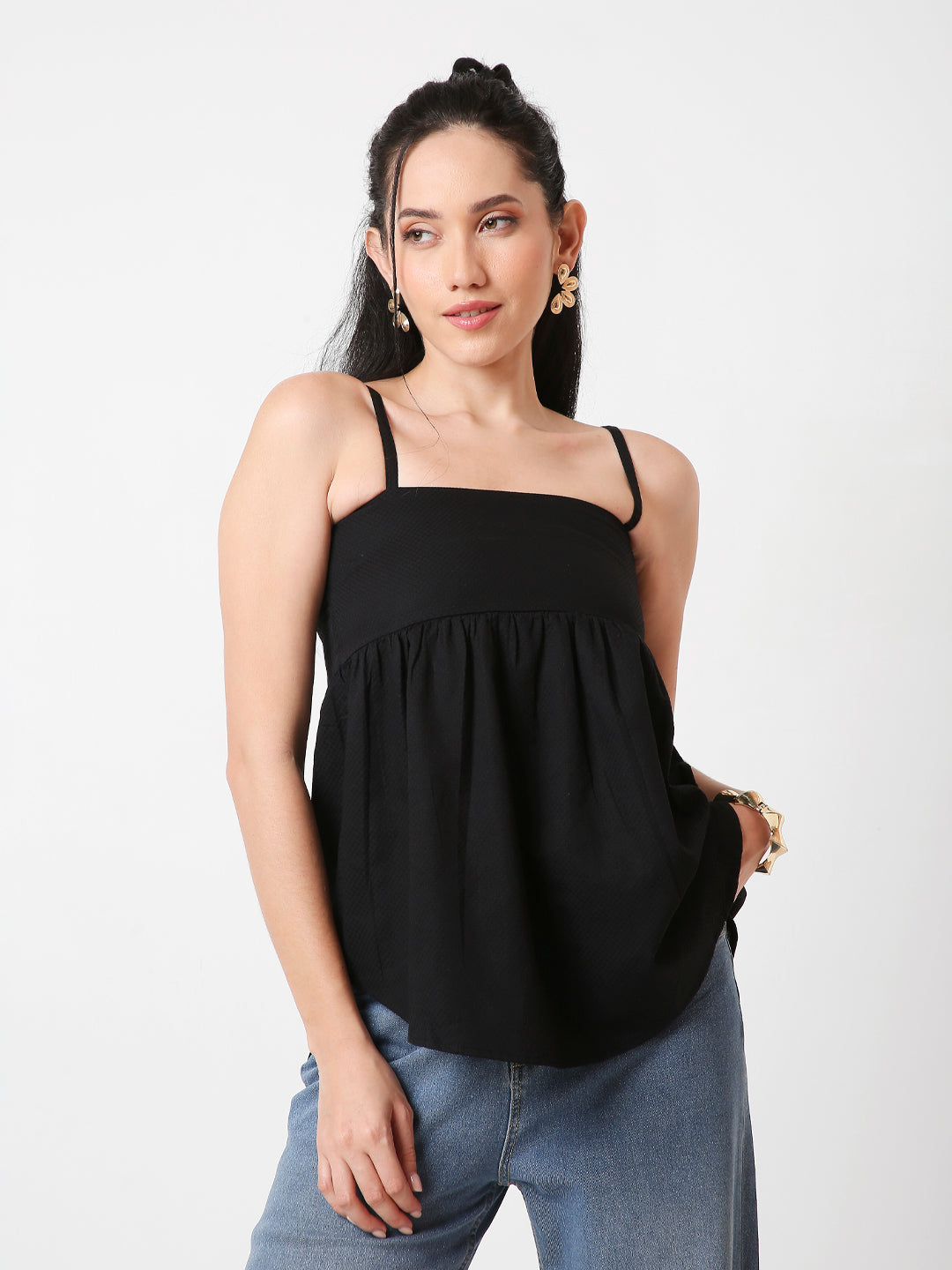 CHIC PLEATED CAMI COTTON TOP