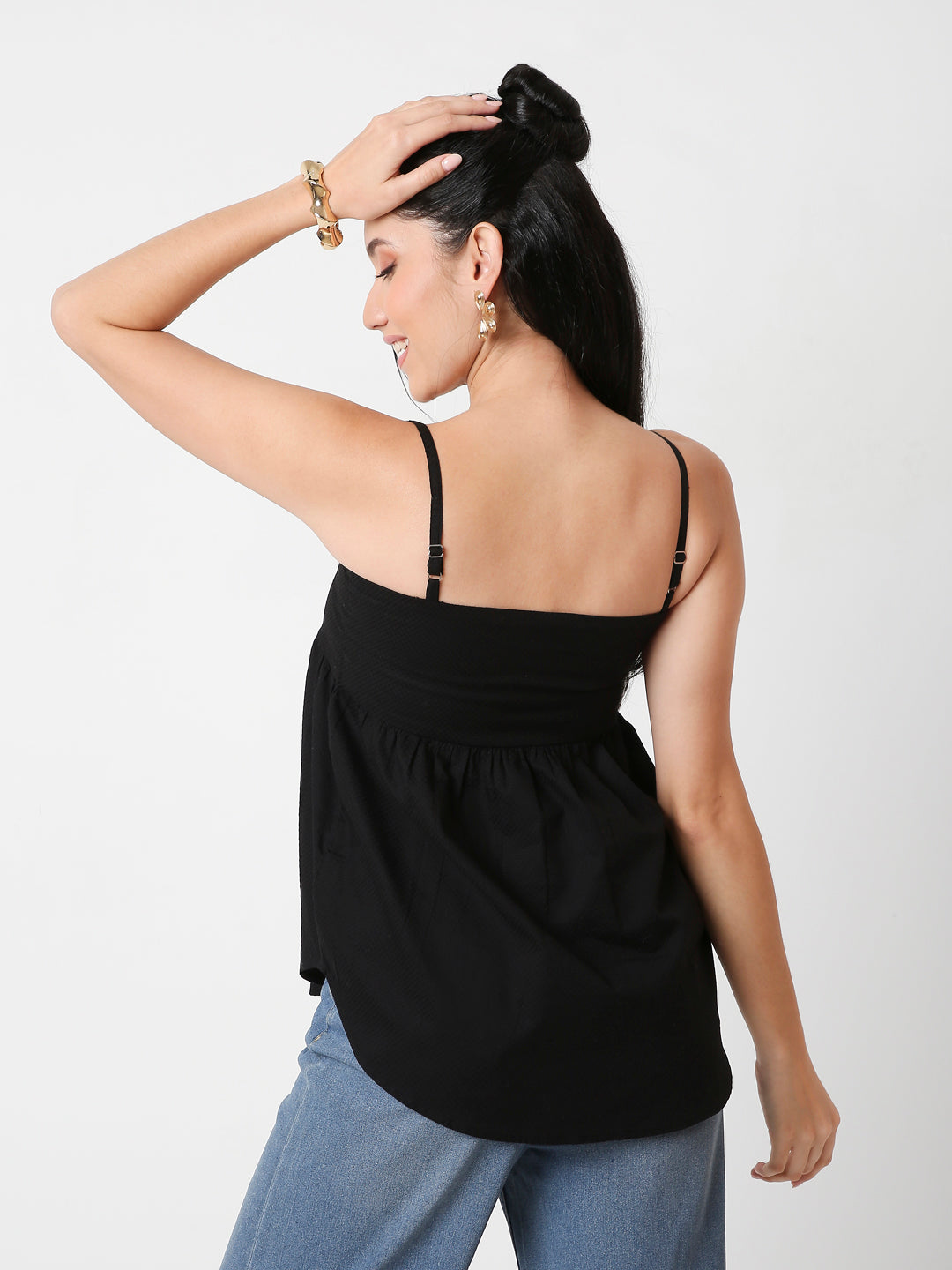 CHIC PLEATED CAMI COTTON TOP