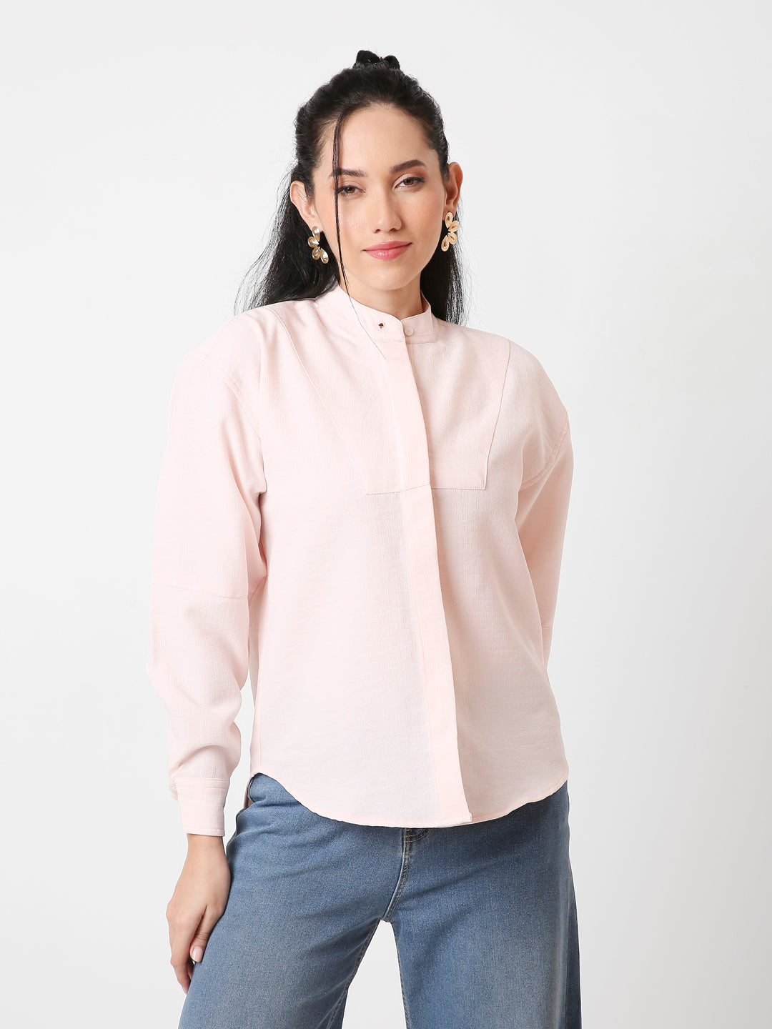 CLASSIC MANDARIN COLLAR LONG SLEEVES SHIRT