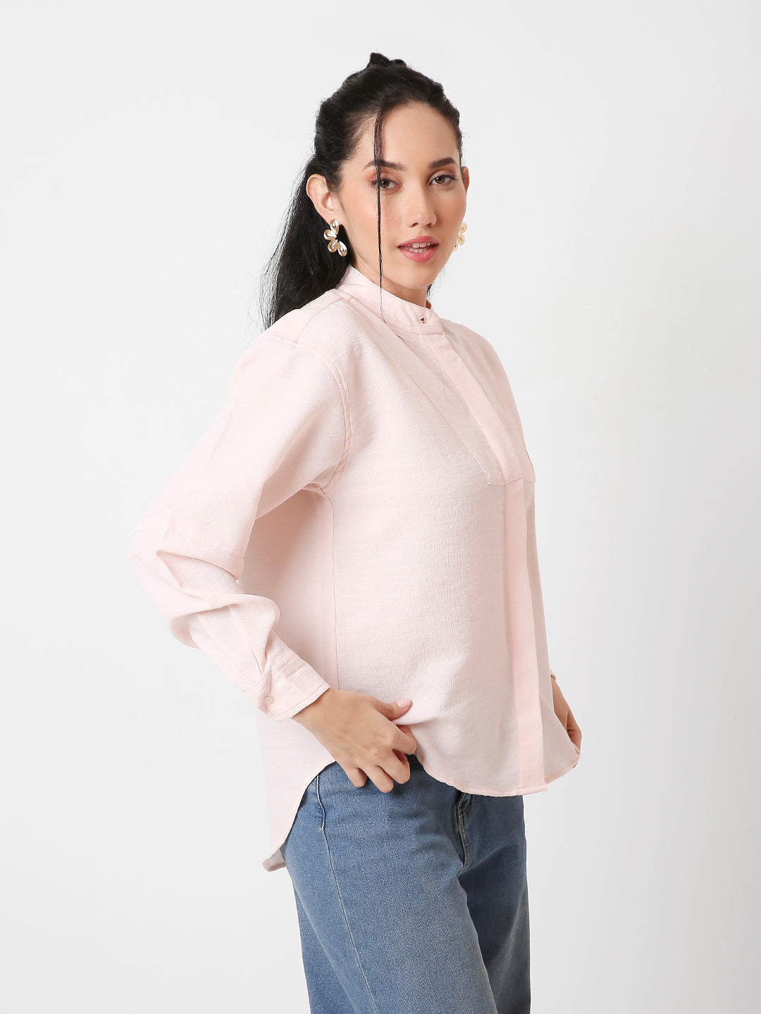 CLASSIC MANDARIN COLLAR LONG SLEEVES SHIRT