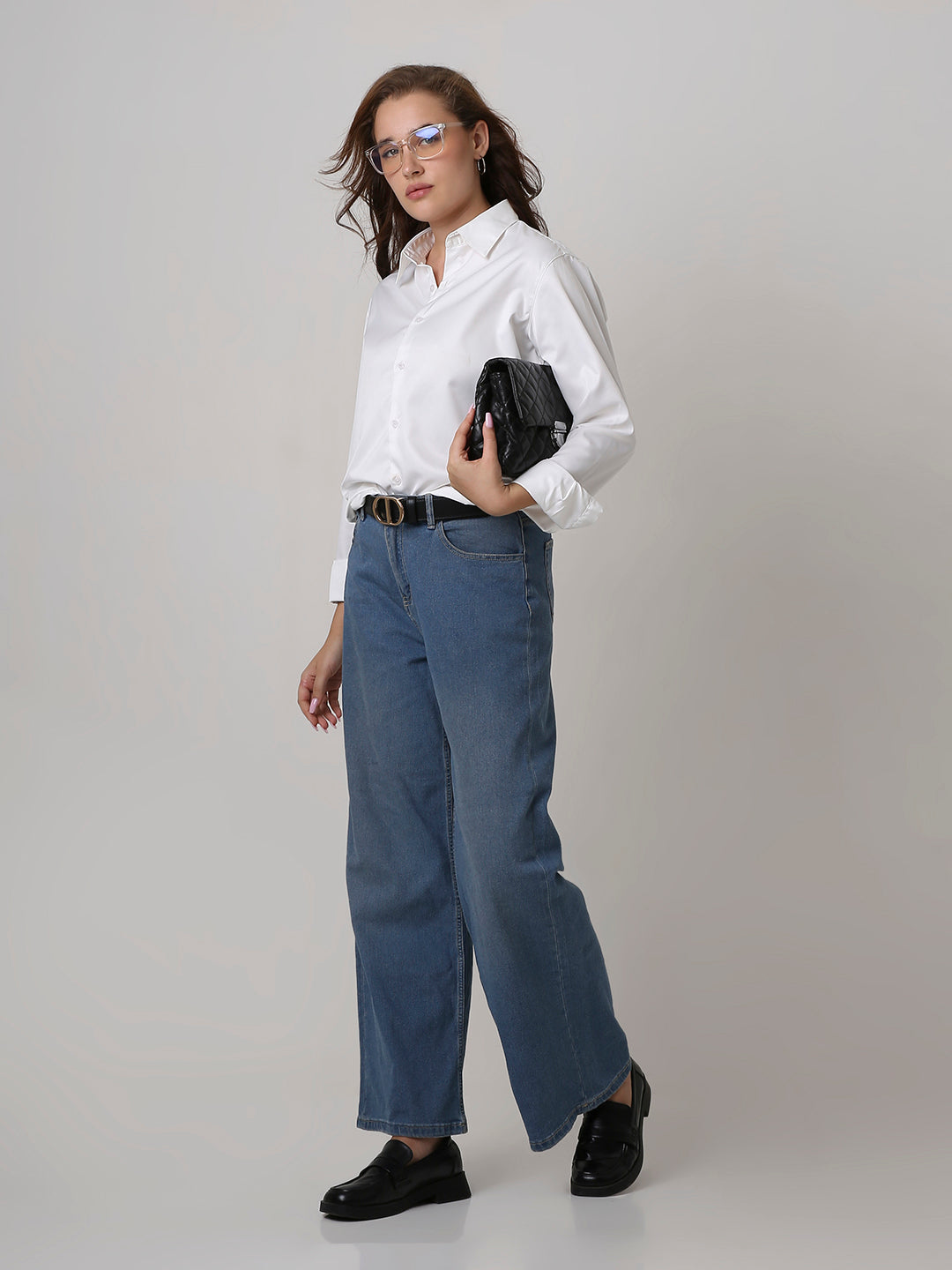 White Satin Formal Shirt