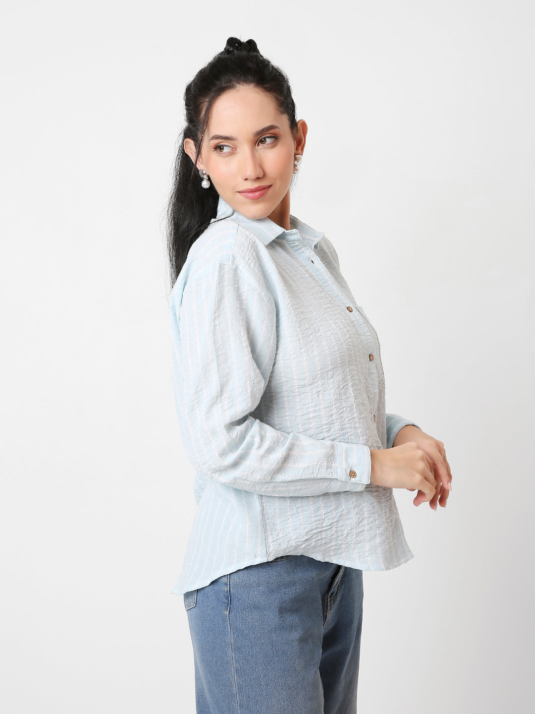 BLUE STRIPED CASUAL SHIRT