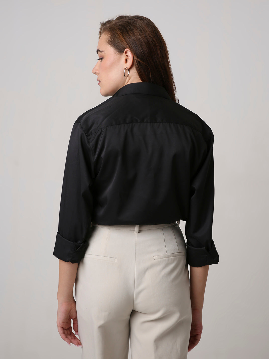 Black Satin Formal Shirt