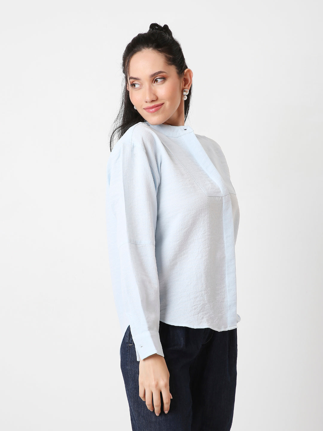 CLASSIC MANDARIN COLLAR LONG SLEEVES SHIRT