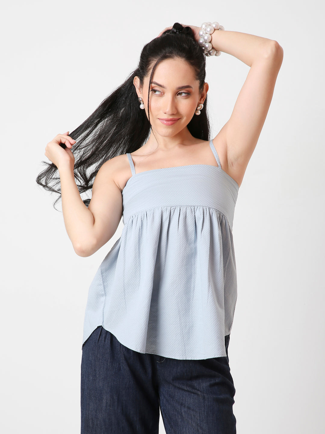 CHIC PLEATED CAMI COTTON TOP